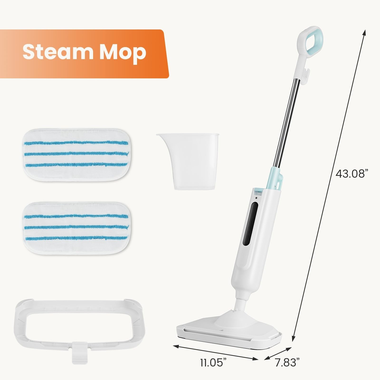 Sweetcrispy steam mop for floor cleaning, lightweight steamer with a handle and water tank, designed for easy home floor sanitation.