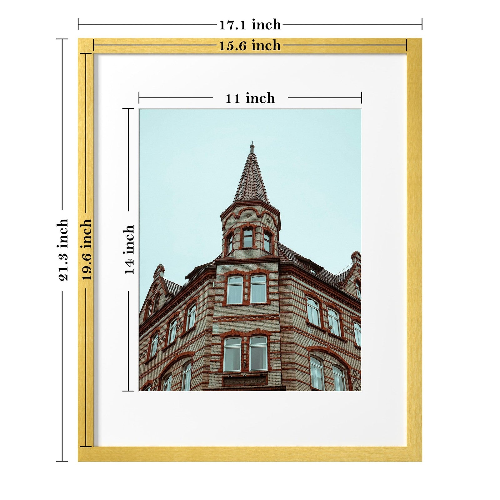 eletecpro gold 16x20 picture frame with mat, suitable for 11x14 or 16x20 photos, showcasing elegant display with glass and backing