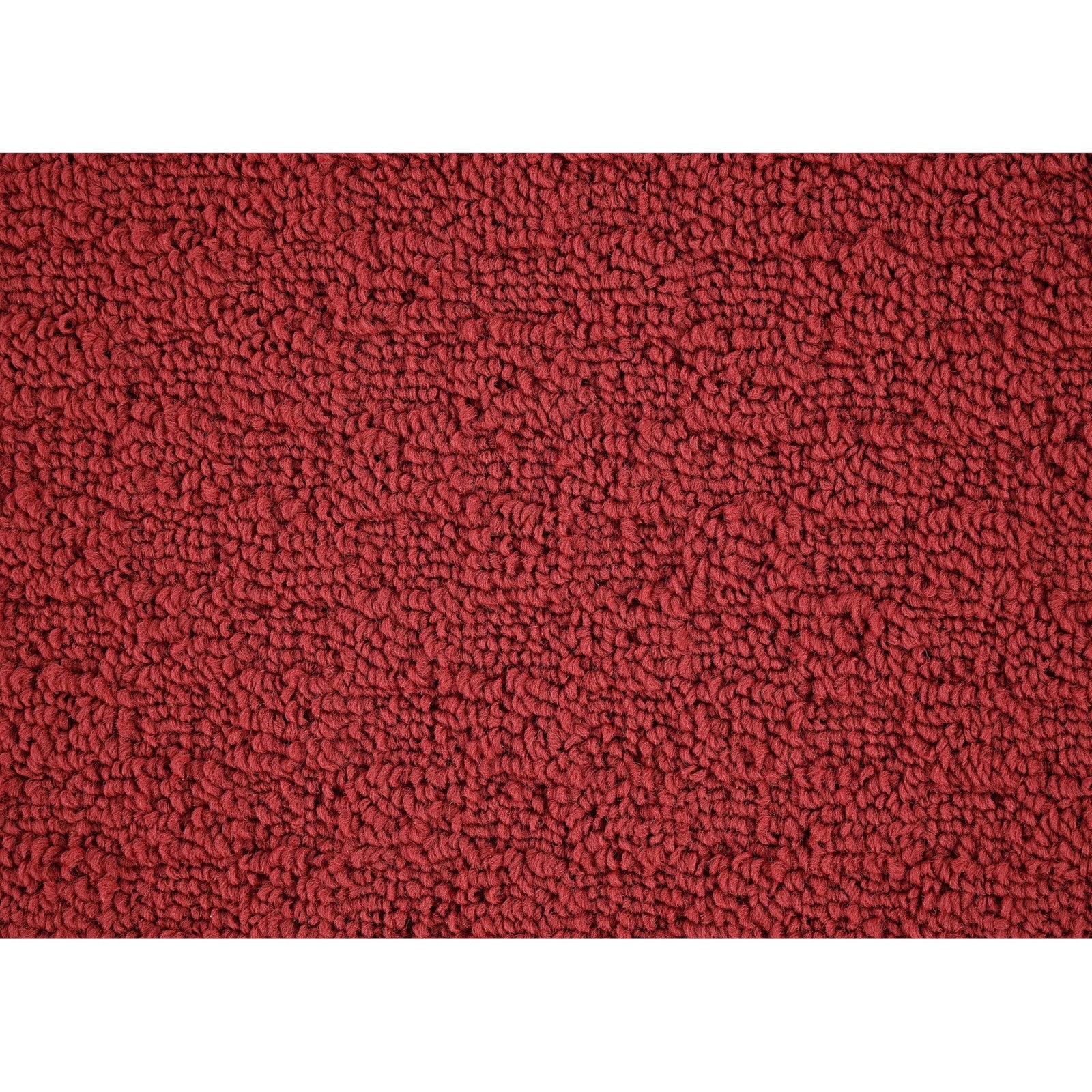 Garland Rug Town Square Chili Pepper Red round non-slip area rug for living room decor, featuring vibrant red chili pepper pattern.