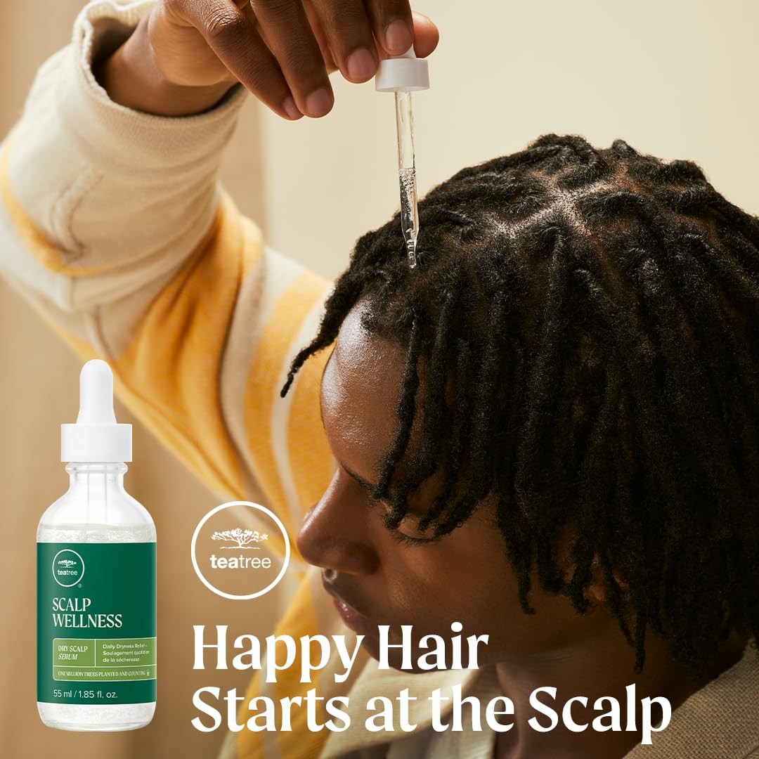 Tea Tree Scalp Wellness Dry Scalp Serum for dry hair and scalp, featuring natural tea tree extract for daily dryness relief.