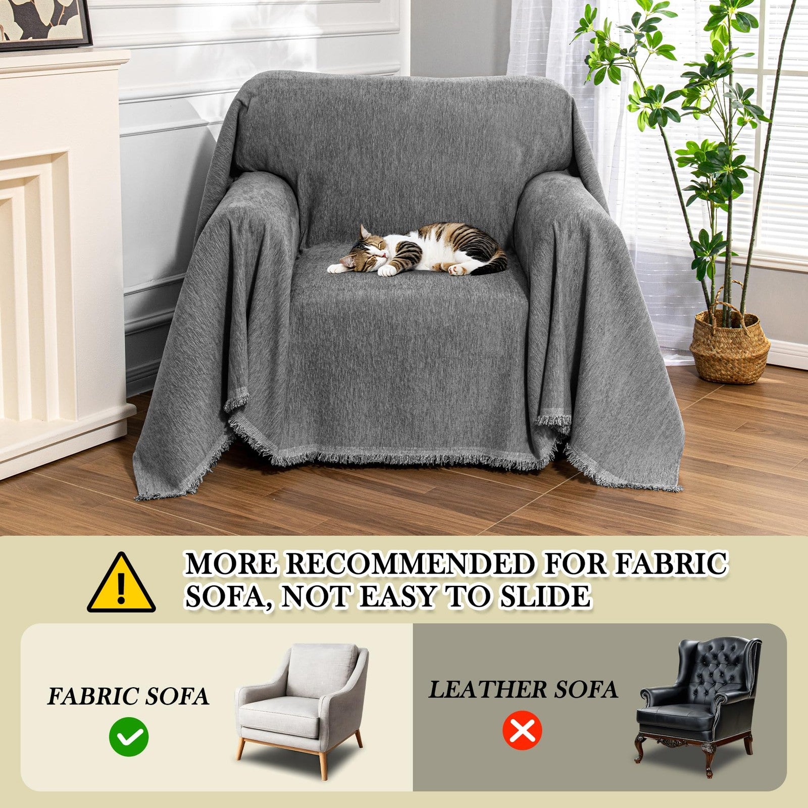 MEETSKY oversized washable recliner chair cover with armrest protection, fitted over a cozy armchair or couch.