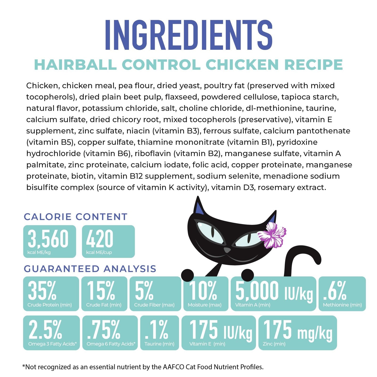 Tiki Cat Born Carnivore Chicken Dry Cat Food in 6 lbs bag, designed for hairball control and feline nutrition.