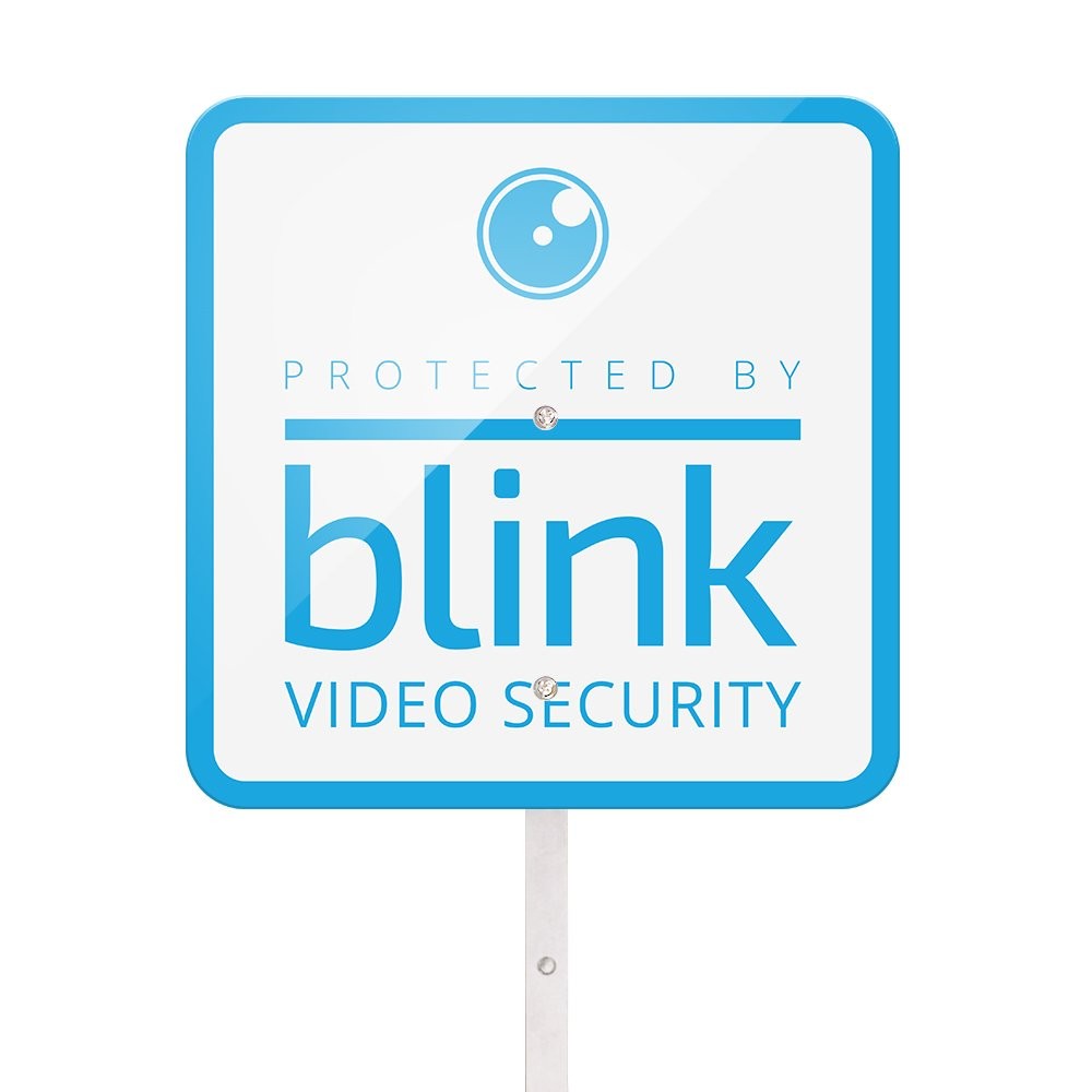 Blink yard sign with two window decals, featuring bold graphics and clear messaging for outdoor and indoor display.
