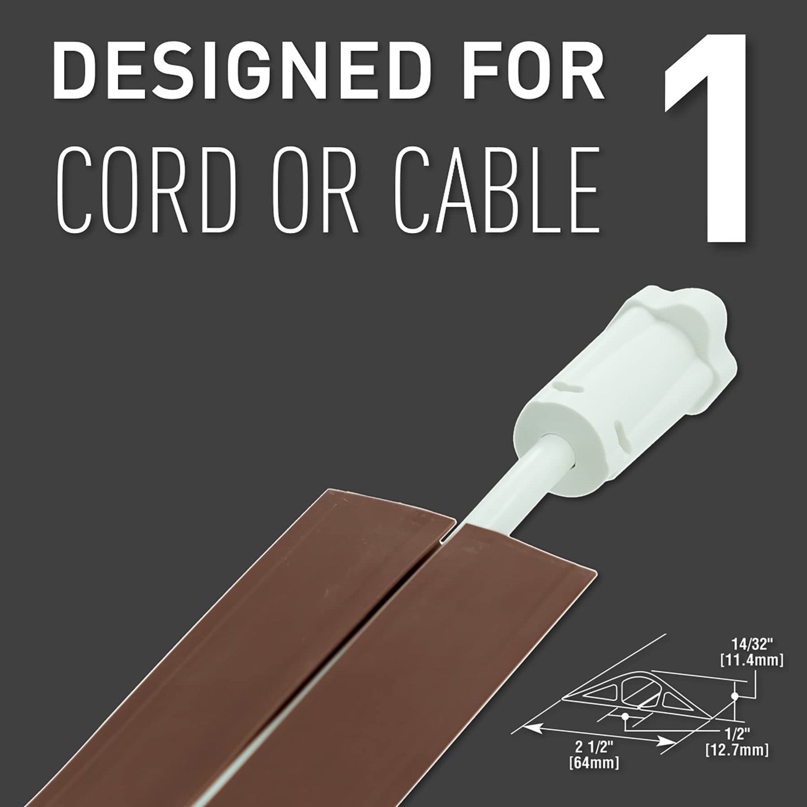 Legrand Wiremold CDB-15 15-foot cord cover for floors, designed to hold a single cord or cable discreetly on the floor.