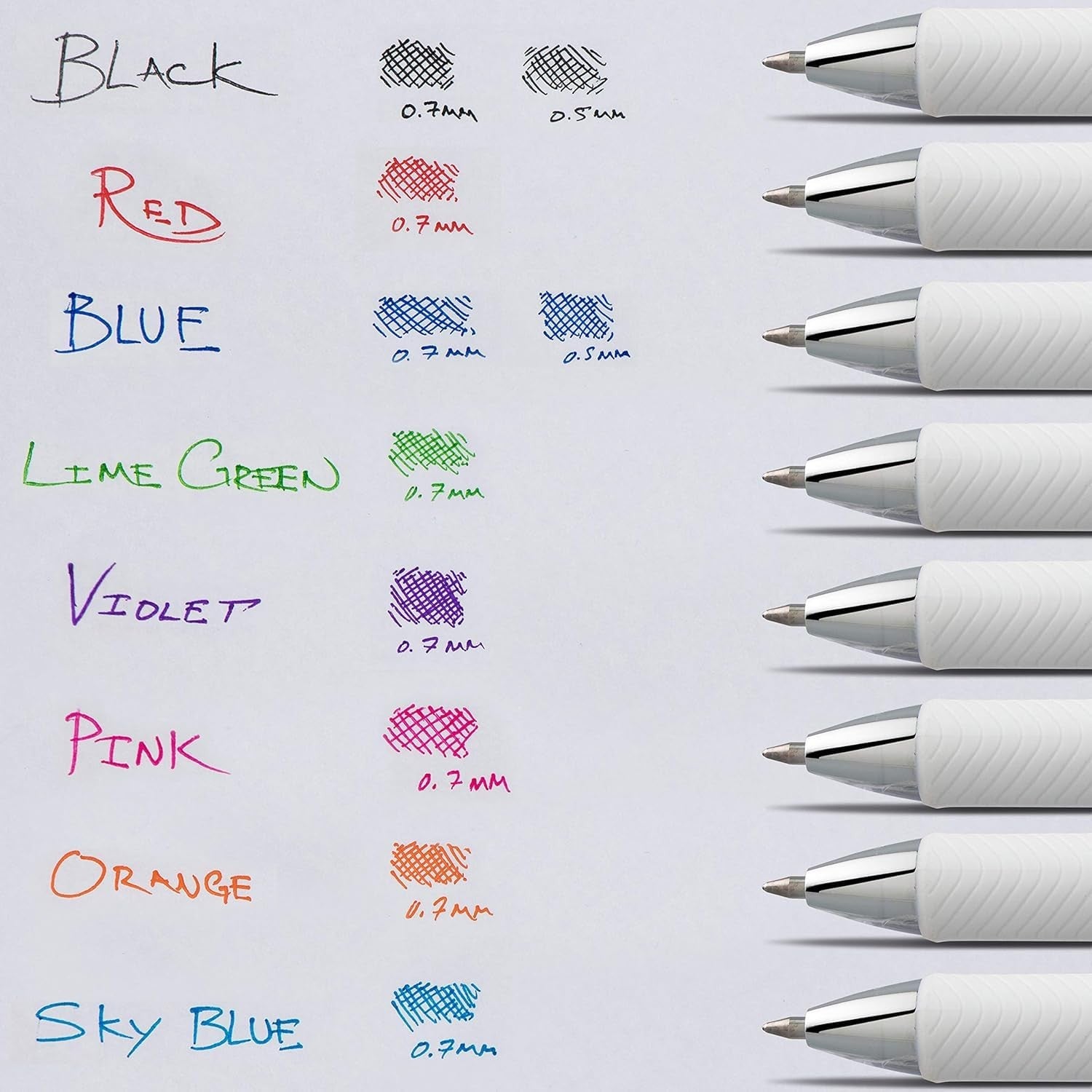 Pentel Energel Pearl medium point 0.7mm retractable metal tip pen with black ink, shown with cap and sleek design