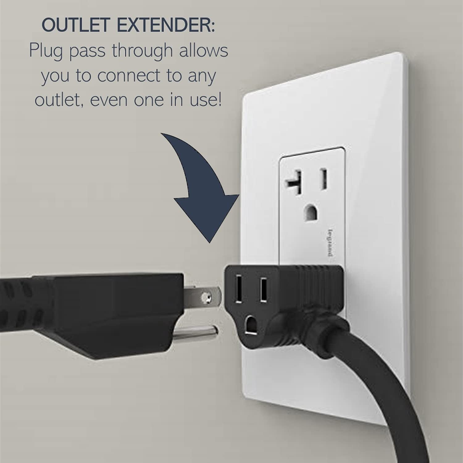 Wiremold Legrand Radiant Recessed Furniture Power Center Strip with multiple outlets and sleek black finish.