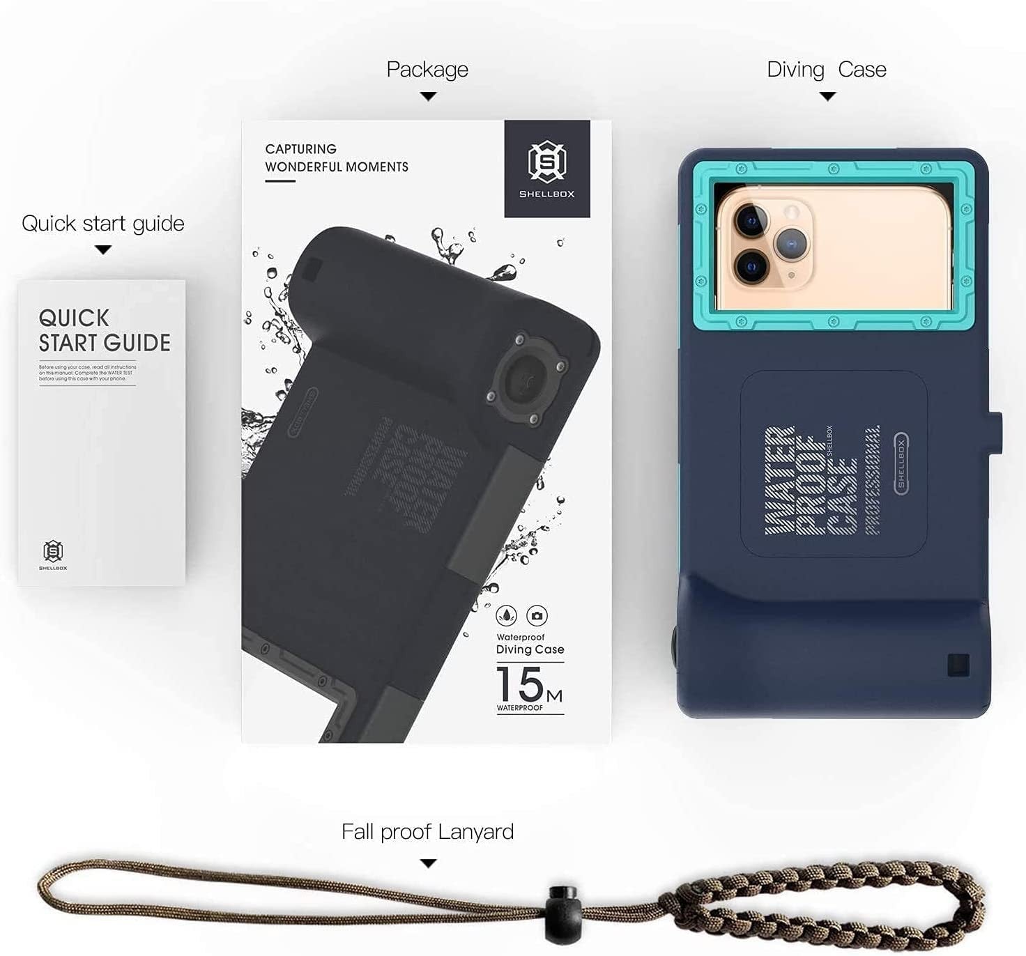 Waterproof diving phone case for iPhone 13-17, transparent protective case by Nisso, designed for underwater use.