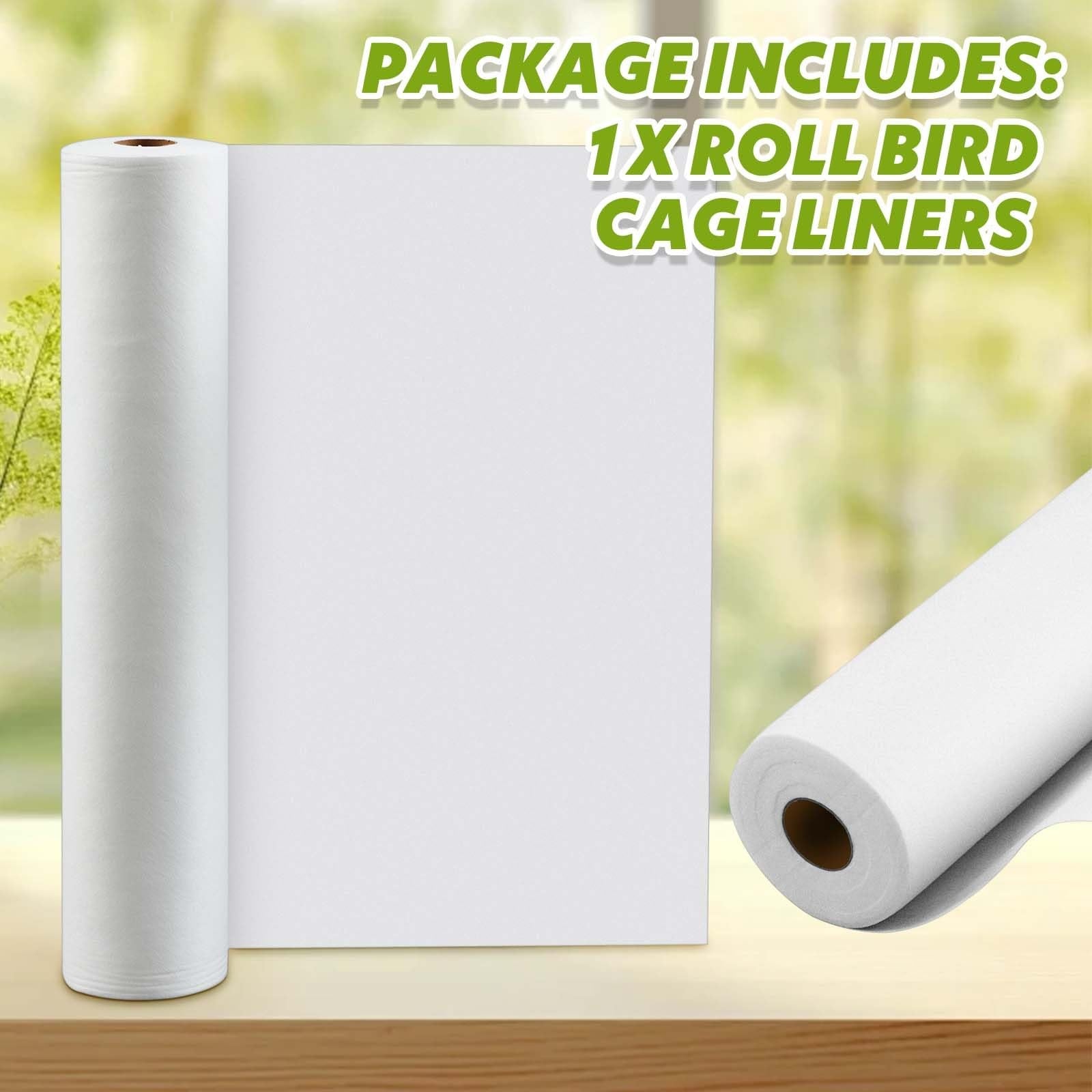 Drydiet bird cage liner disposable cushion pad for parakeet cage, 100ft x 22in absorbent bird cage accessory