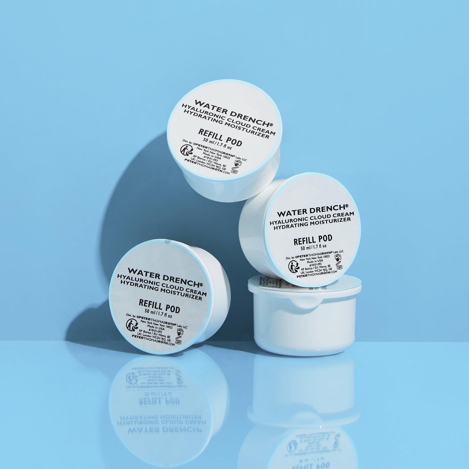 Peter Thomas Roth Water Drench Hyaluronic Cloud Cream moisturizer in a jar, featuring a hydrating, lightweight formula for dry skin.