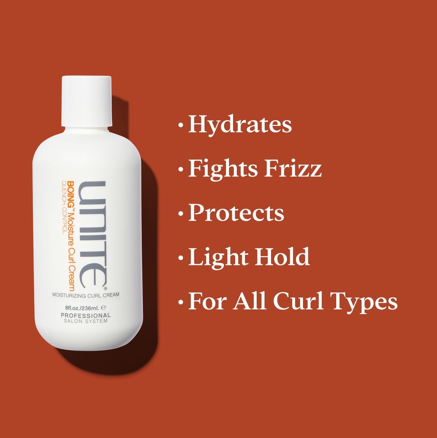 UNITE BOING Moisture Curl Cream in a jar, ultra-hydrating styling cream for soft, defined curls and frizz control.