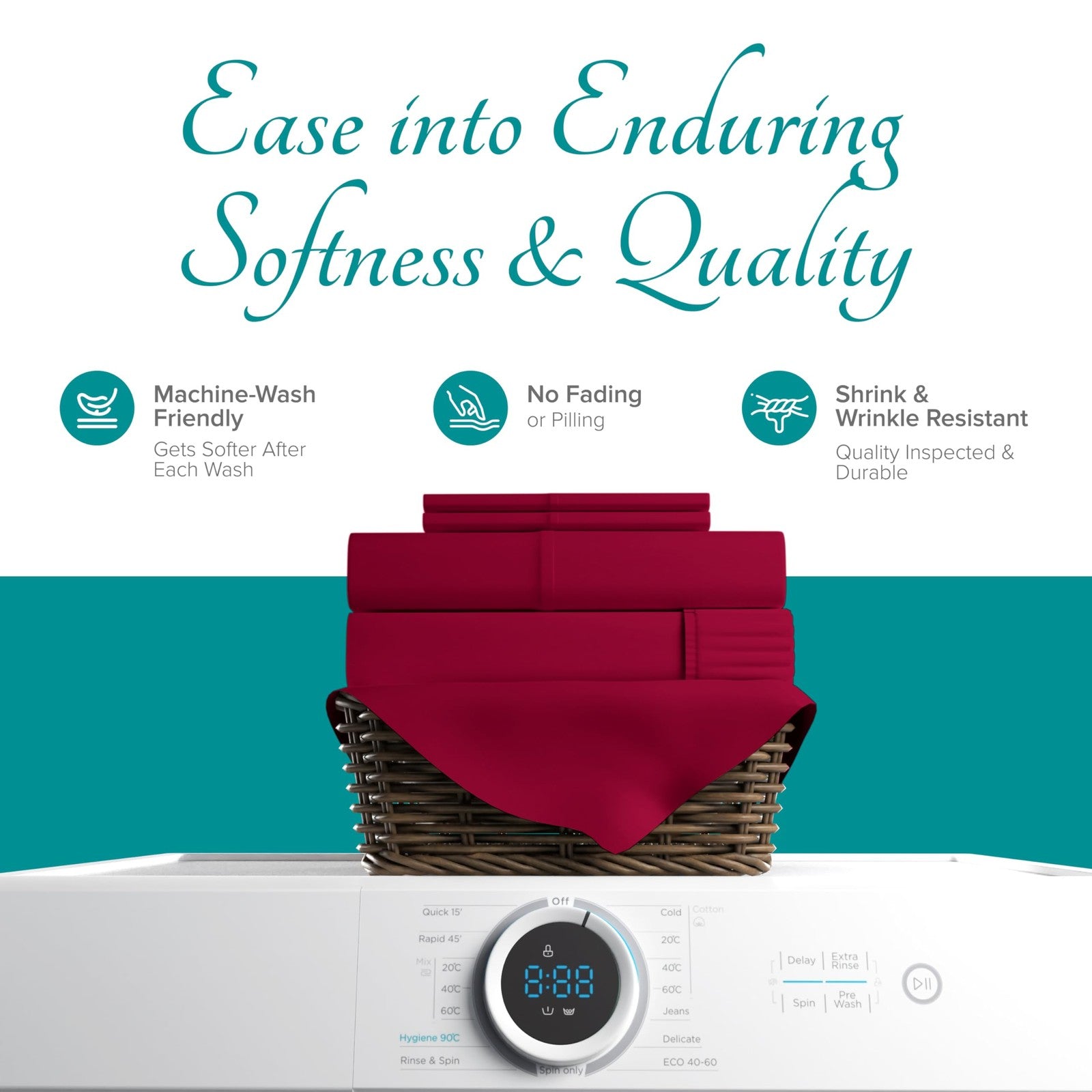 Carressa Linen 100% cotton Cal King fitted sheet with 800-thread count, showcasing the soft, smooth fabric and tailored fit.