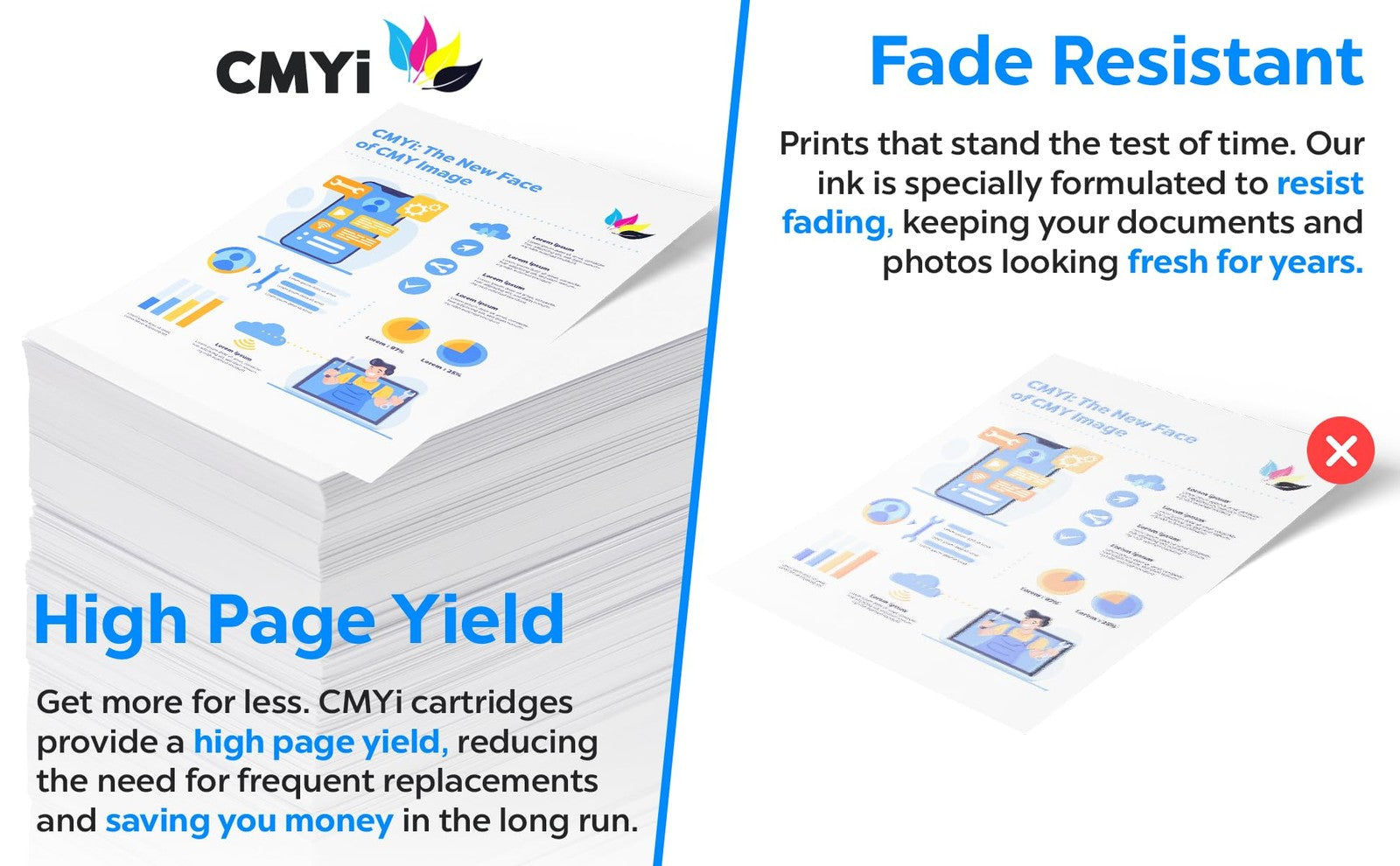 CMYi 67XL Tricolor replacement ink cartridges for HP DeskJet 2732 2734e 2742e printers, showing colorful cartridges in a row.