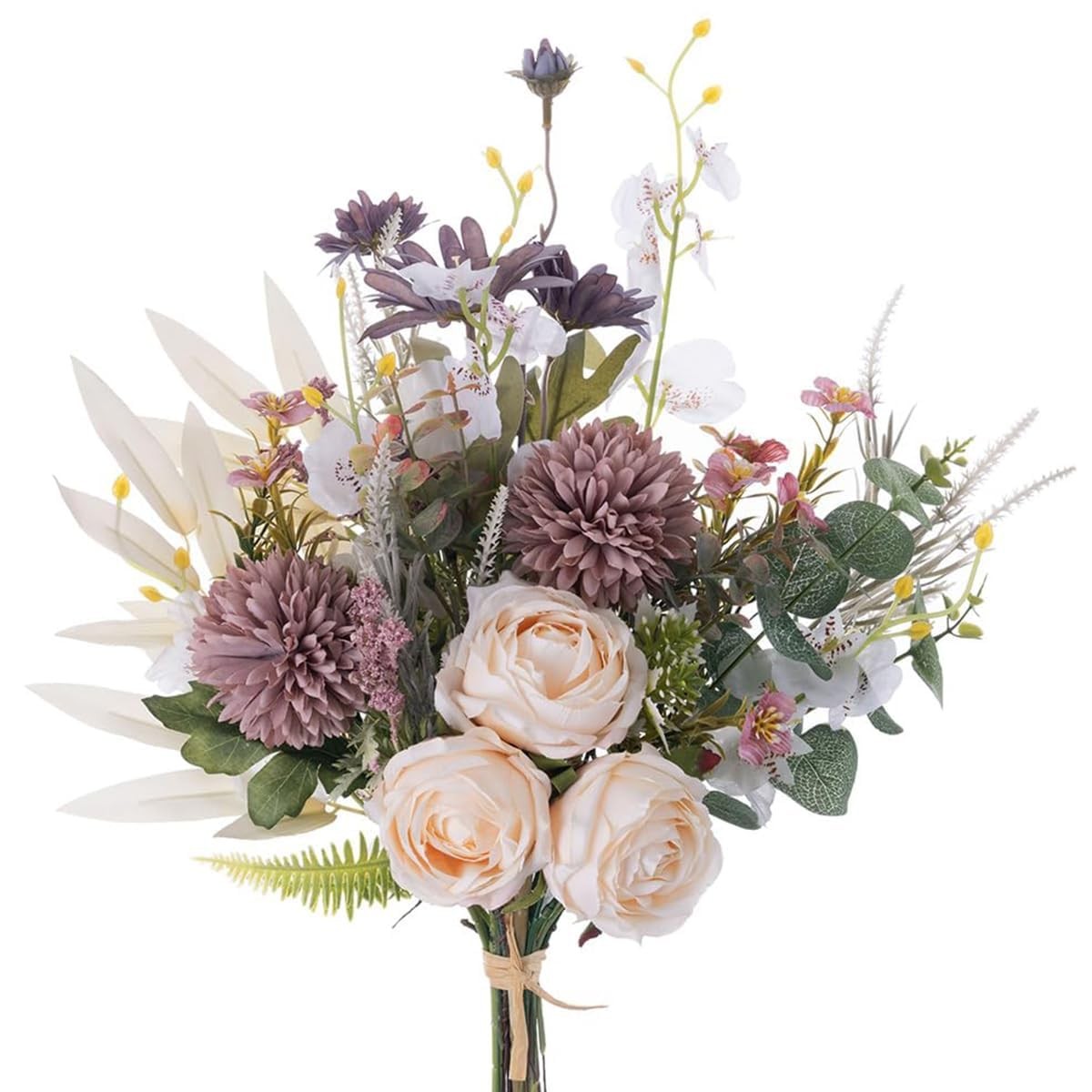 Peauley 16-inch artificial silk flower table arrangement with faux plastic flowers for home decor and centerpiece displays.