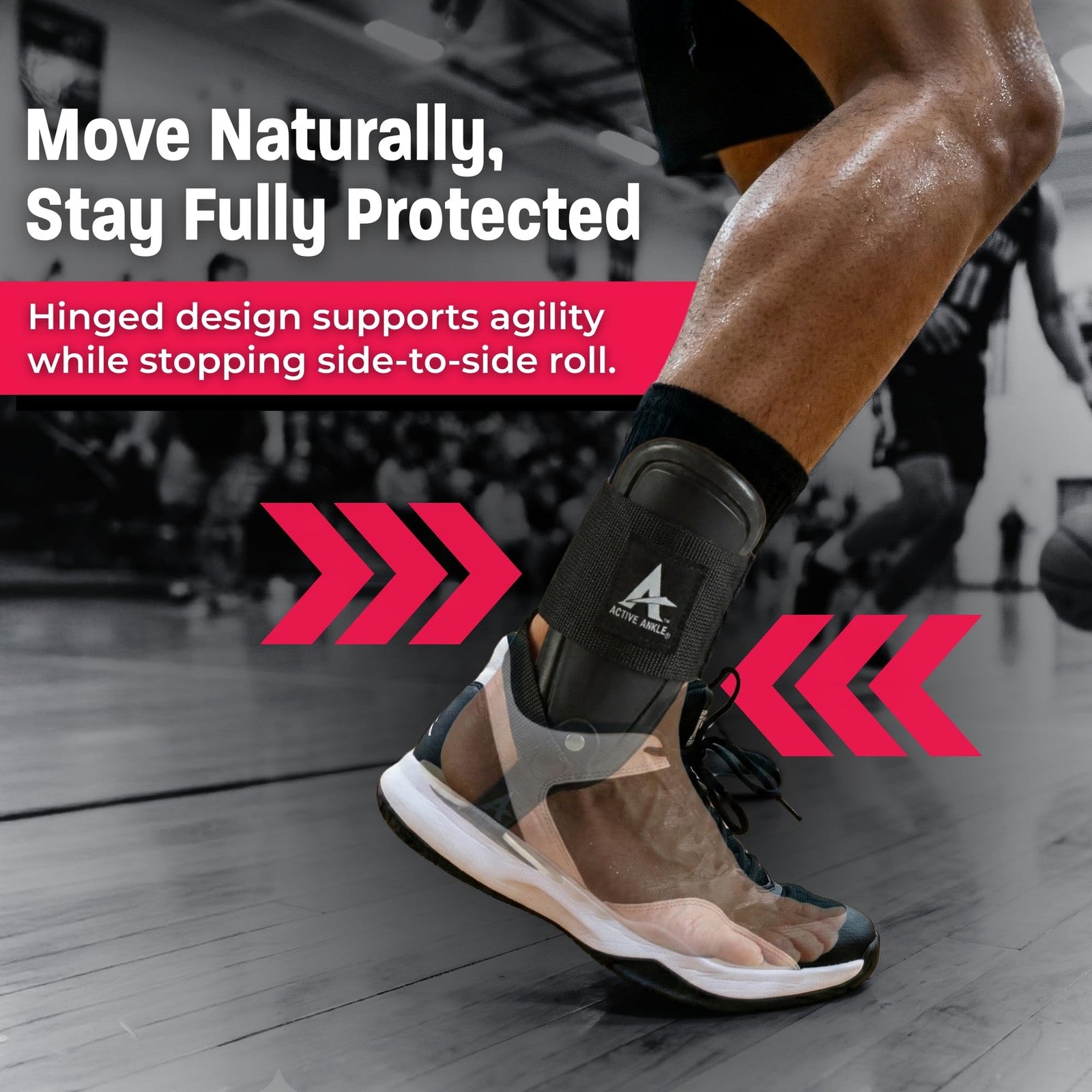 Black Cramer Active Ankle T2 brace providing support and stability for men and women during physical activity.