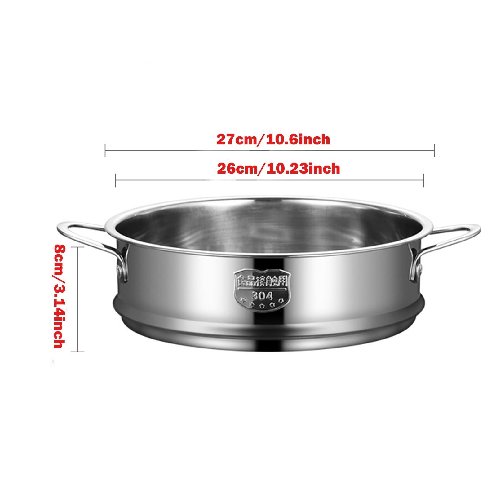BinaryABC stainless steel dumpling steamer basket for pot, 26cm steamer insert for steaming dumplings and vegetables