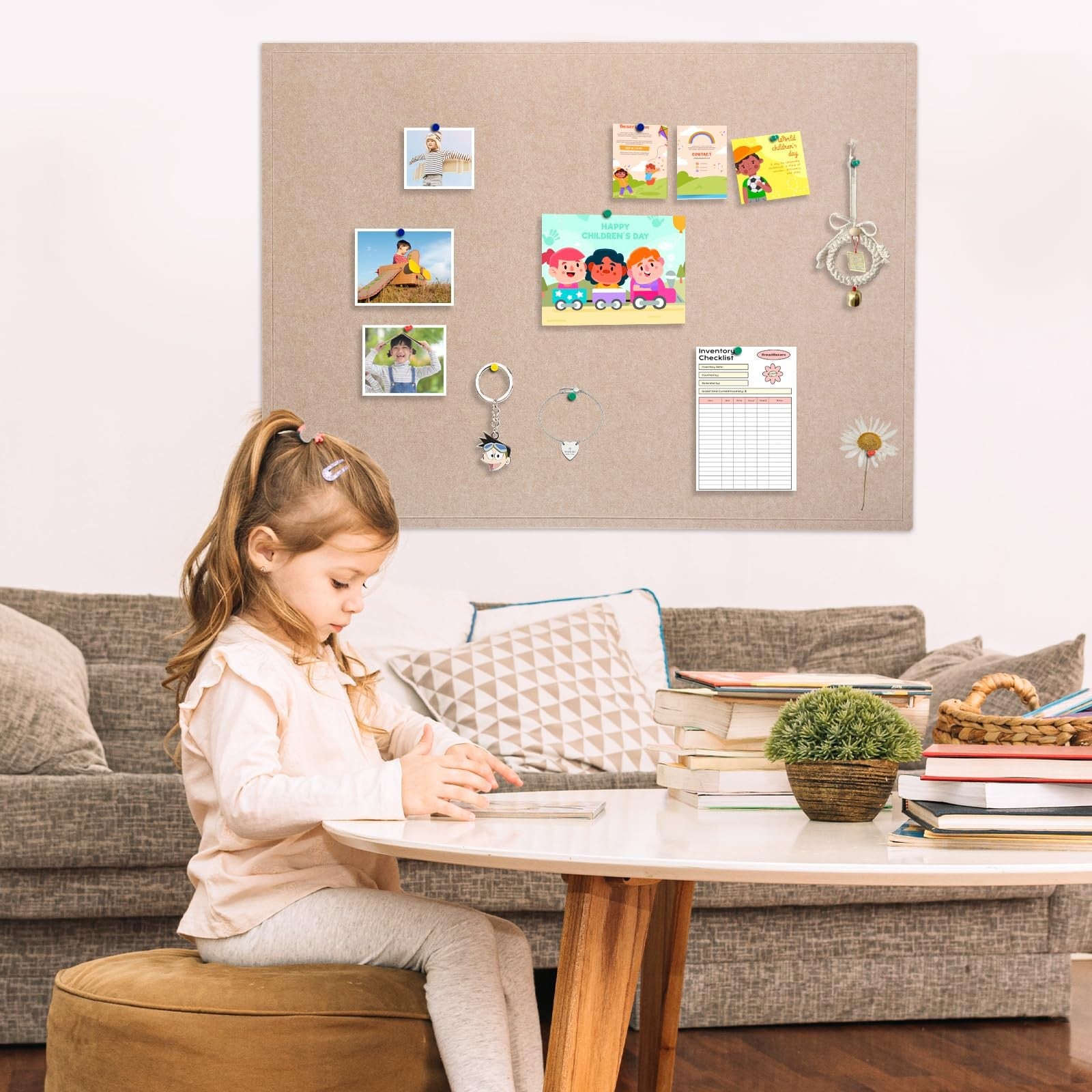 Dollar Boss large foldable felt cork bulletin board, 60x36 inches, with a black felt surface and wooden frame for wall display.