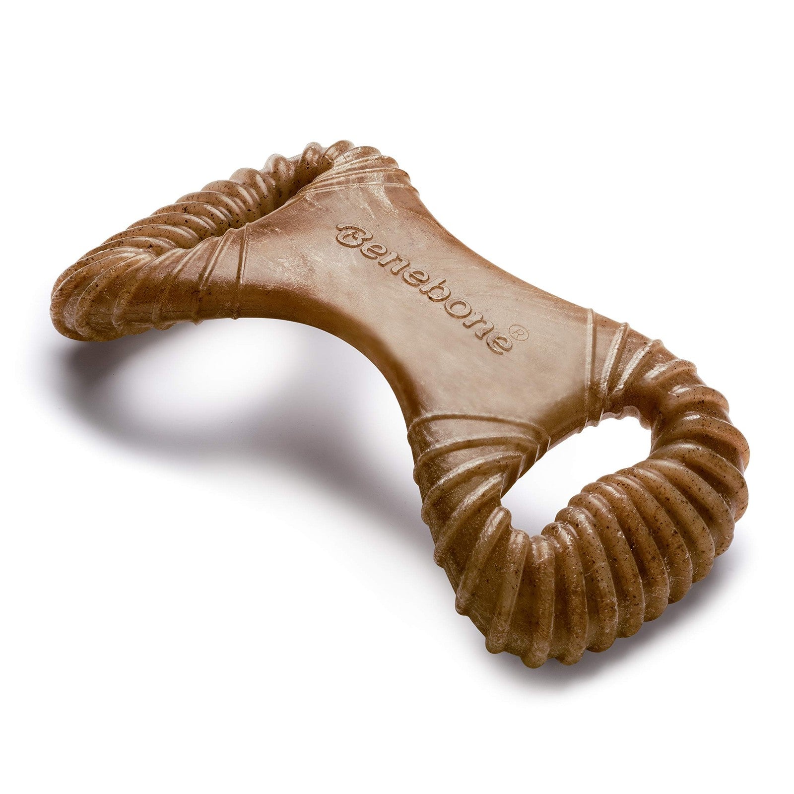 Benebone medium holiday dog chew toys for aggressive chewers, featuring durable dental design in a festive 4-pack.