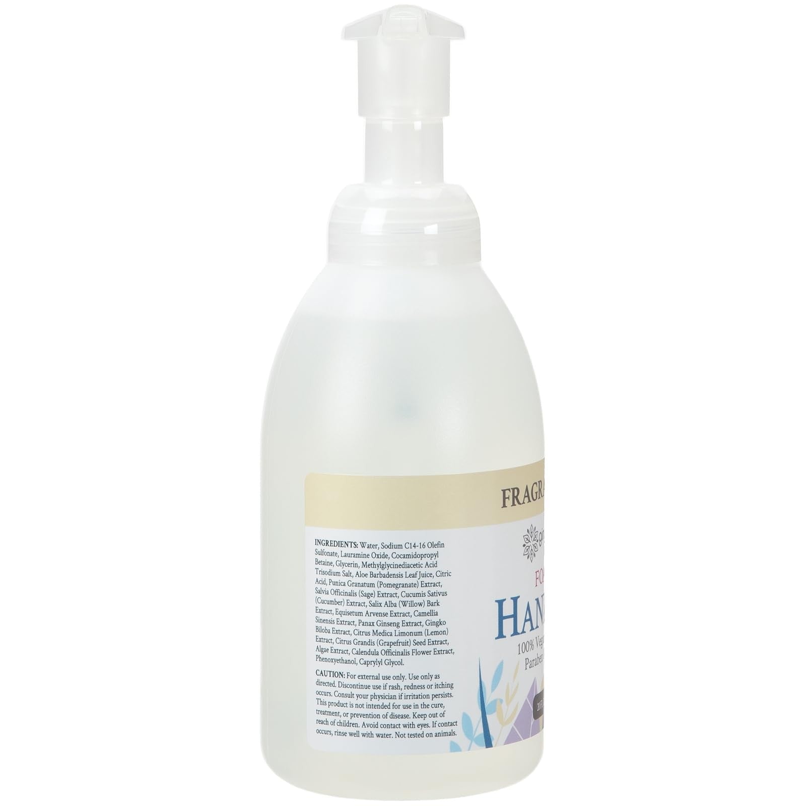 Unbranded Ginger Lily Farms Botanicals all-purpose foaming hand soap refill bottle with floral fragrance, shown on a countertop.