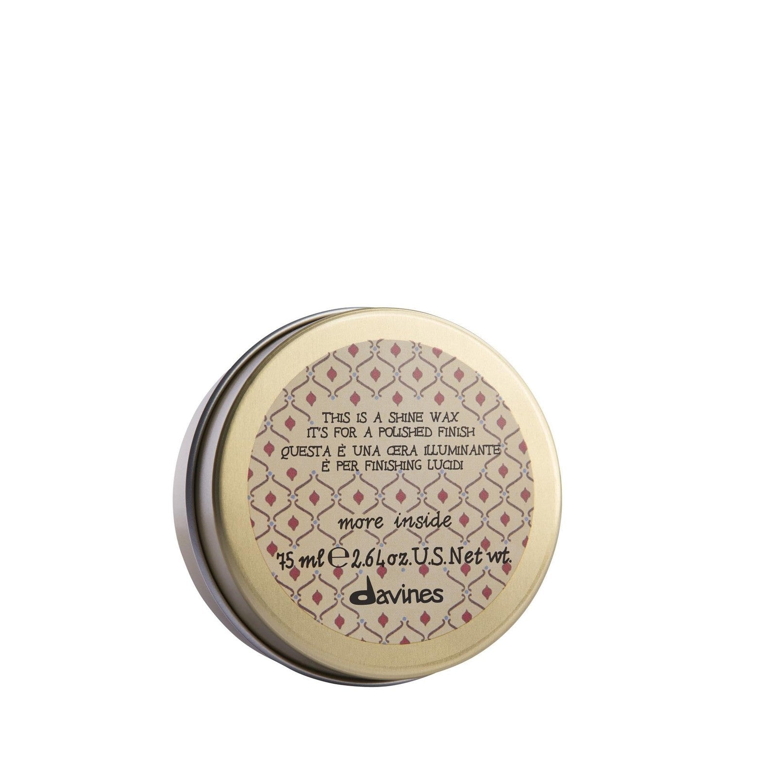 Davines This Is A Shine Wax with light hold and high shine, creamy texture in a 2.54 fl oz container.
