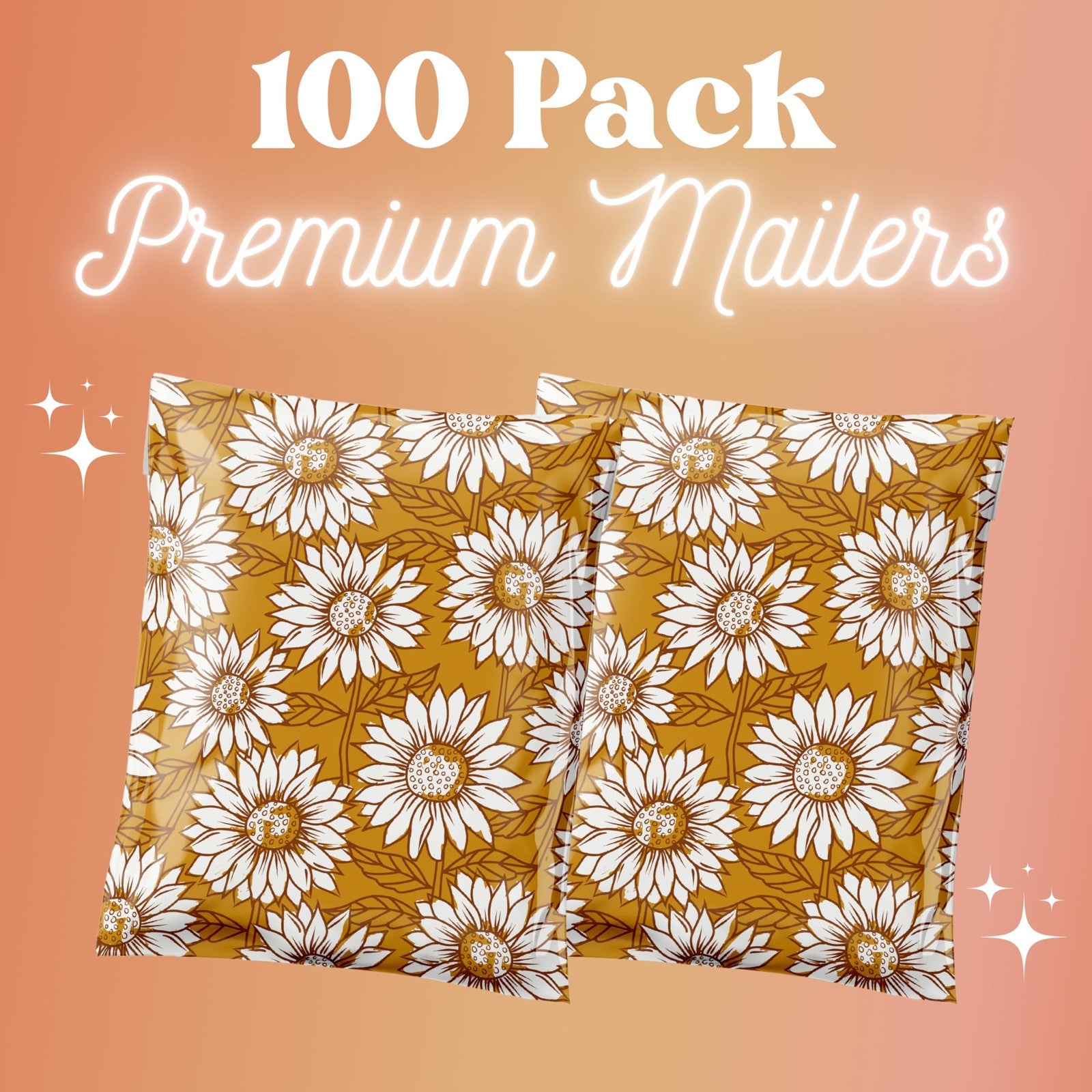 Pack of 100 waterproof and tear-resistant Graceful Mailers Poly Mailers, 10x13 inches, suitable for secure shipping.