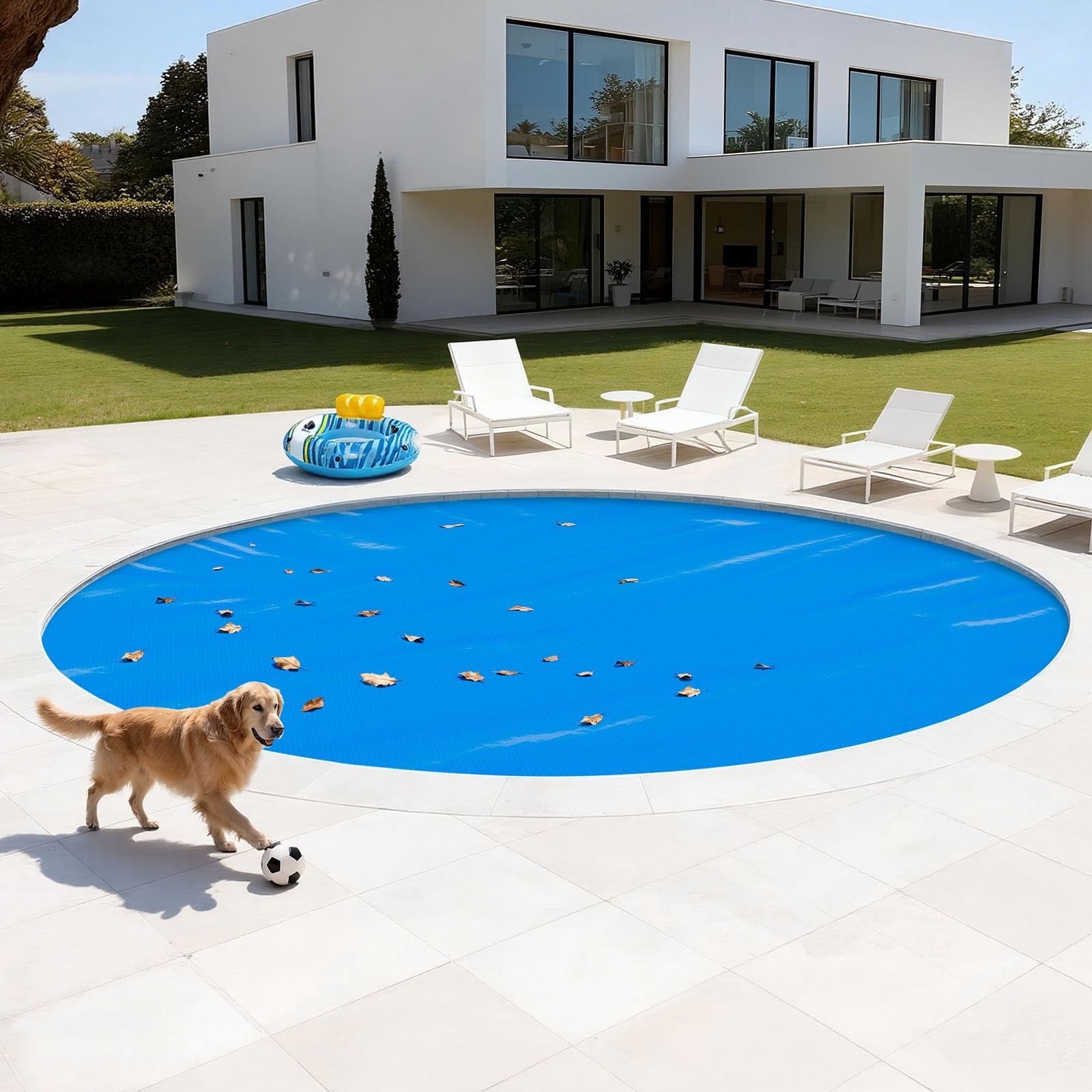 Vevor 15 ft round solar pool cover with bubble design, 12 mil thickness, for heat retention and protection of above-ground pools.