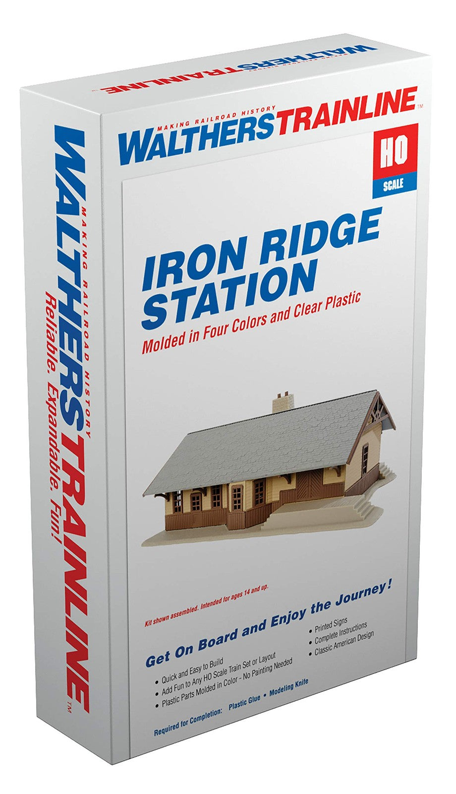 HO scale Walthers Trainline Iron Ridge Station model railroad building with detailed structure and realistic design.