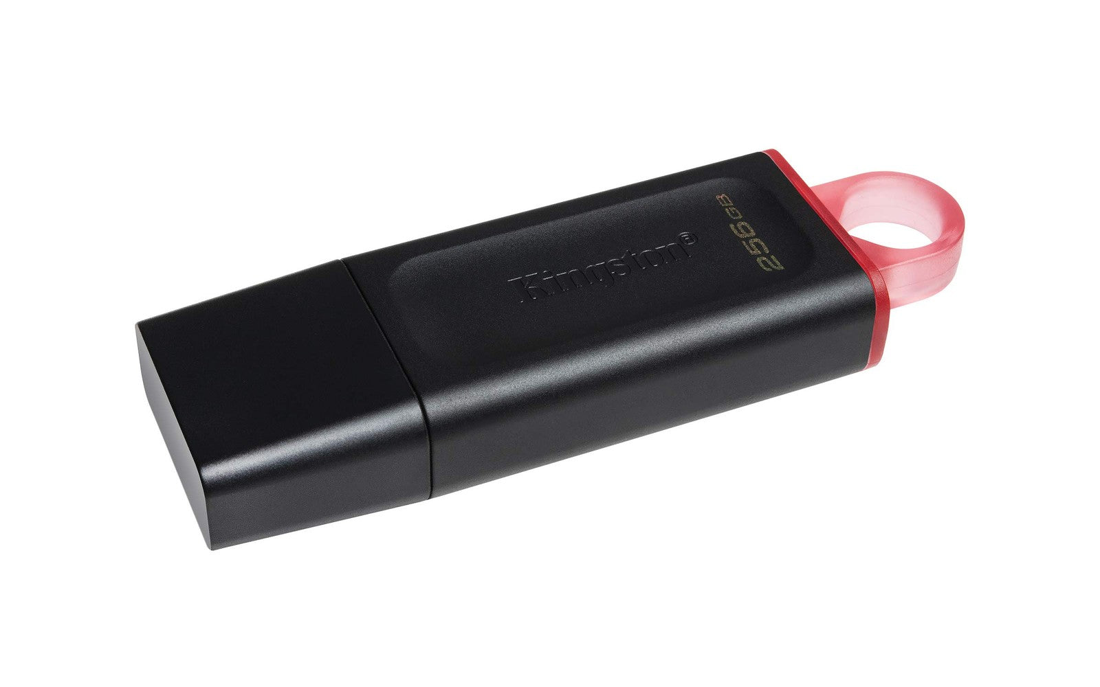 Kingston DataTraveler Exodia 256GB USB 3.2 flash drive in black, showing the compact design and Kingston branding.