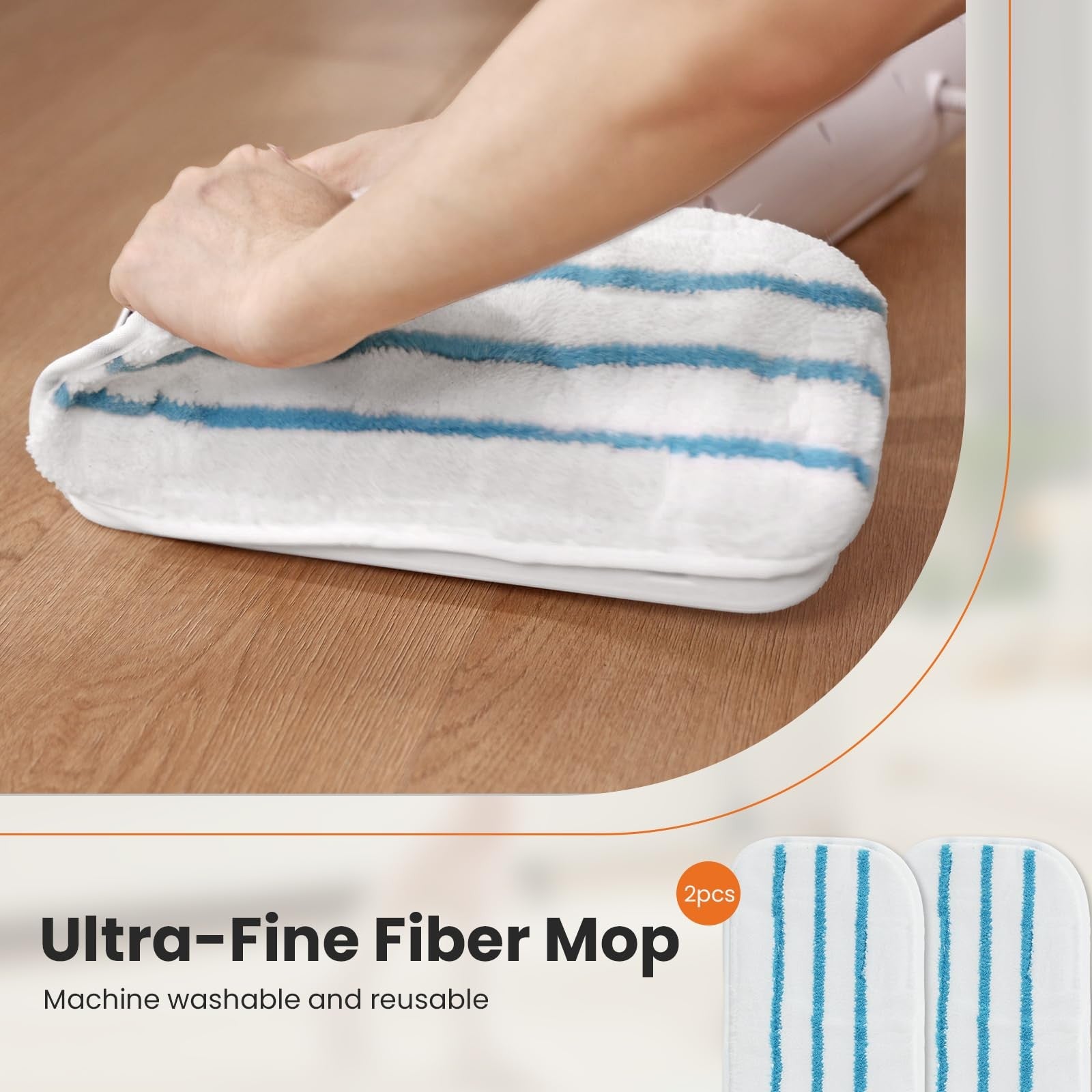 Sweetcrispy steam mop for floor cleaning, lightweight floor steamer cleaner with a sleek design and cleaning head for hardwood and tile.