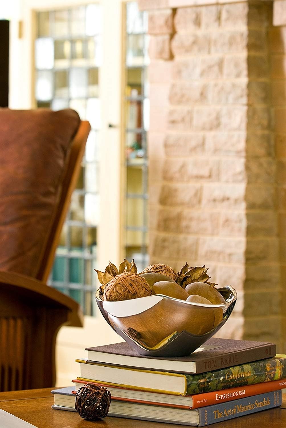 Nambe Tri-Corner Salad Bowl, 1-quart chillable serving bowl with modern design for entertaining and salad presentation.