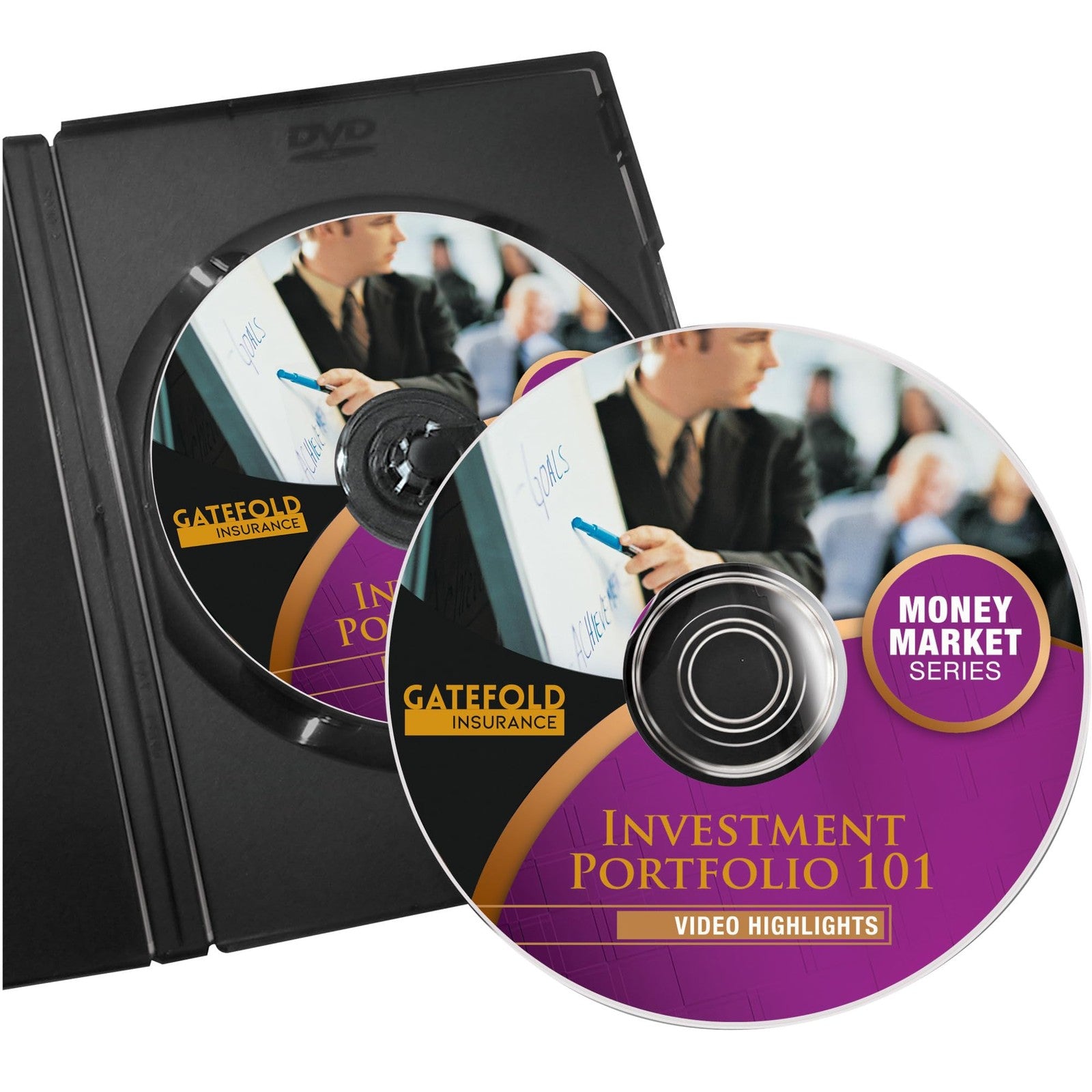 Avery printable DVD labels on matte white film with permanent adhesive, suitable for laser and inkjet printers.