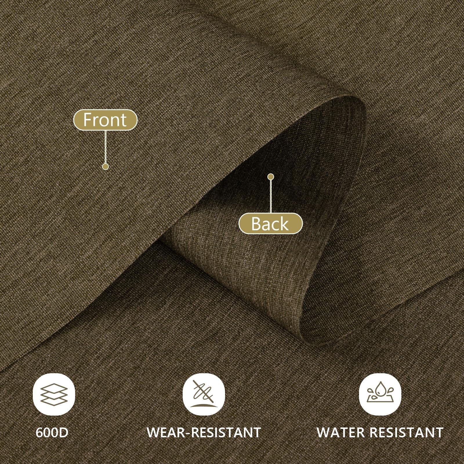 Waterproof canvas fabric by Konelia, 58-inch 600D upholstery polyester material with a textured, durable surface.