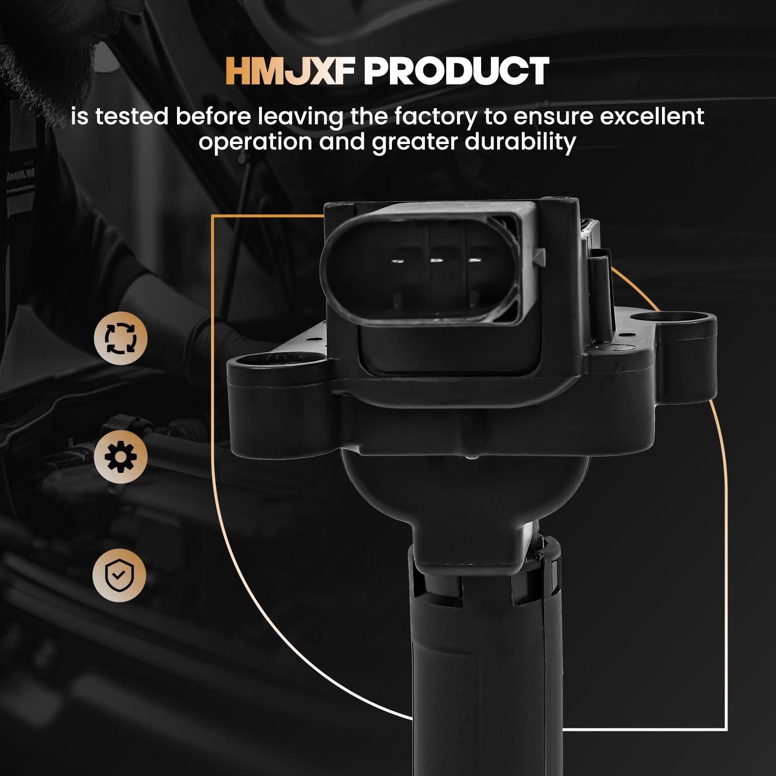 HMJXF UF658 GN10552 ignition coil for Mercedes Benz 2014, showing a close-up of the ignition coil with wiring connections.