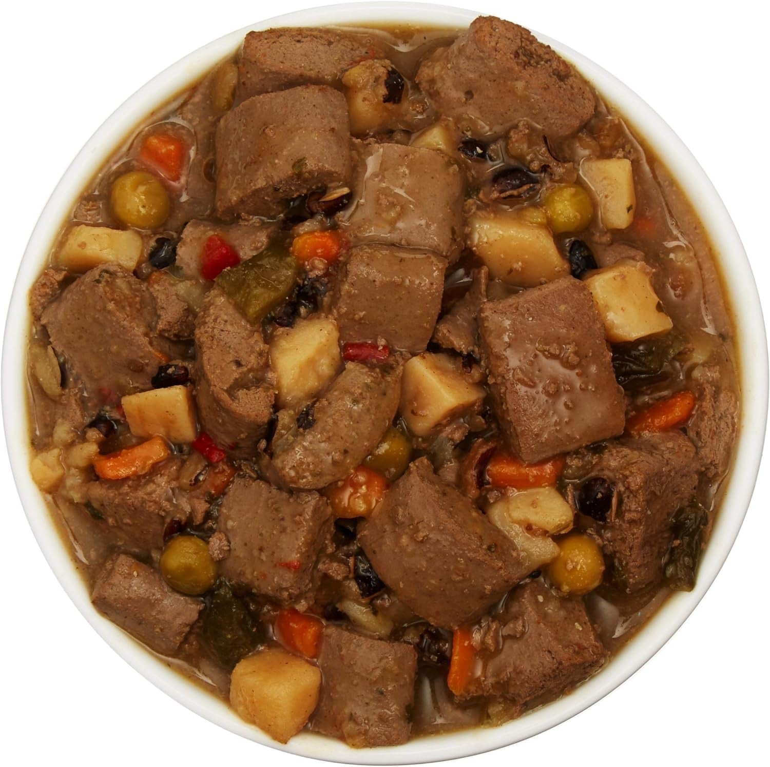 WAG Wet Dog Food Stew with Lamb and Vegetables in gravy, 13.2oz can, pack of 12, featuring a colorful can label.