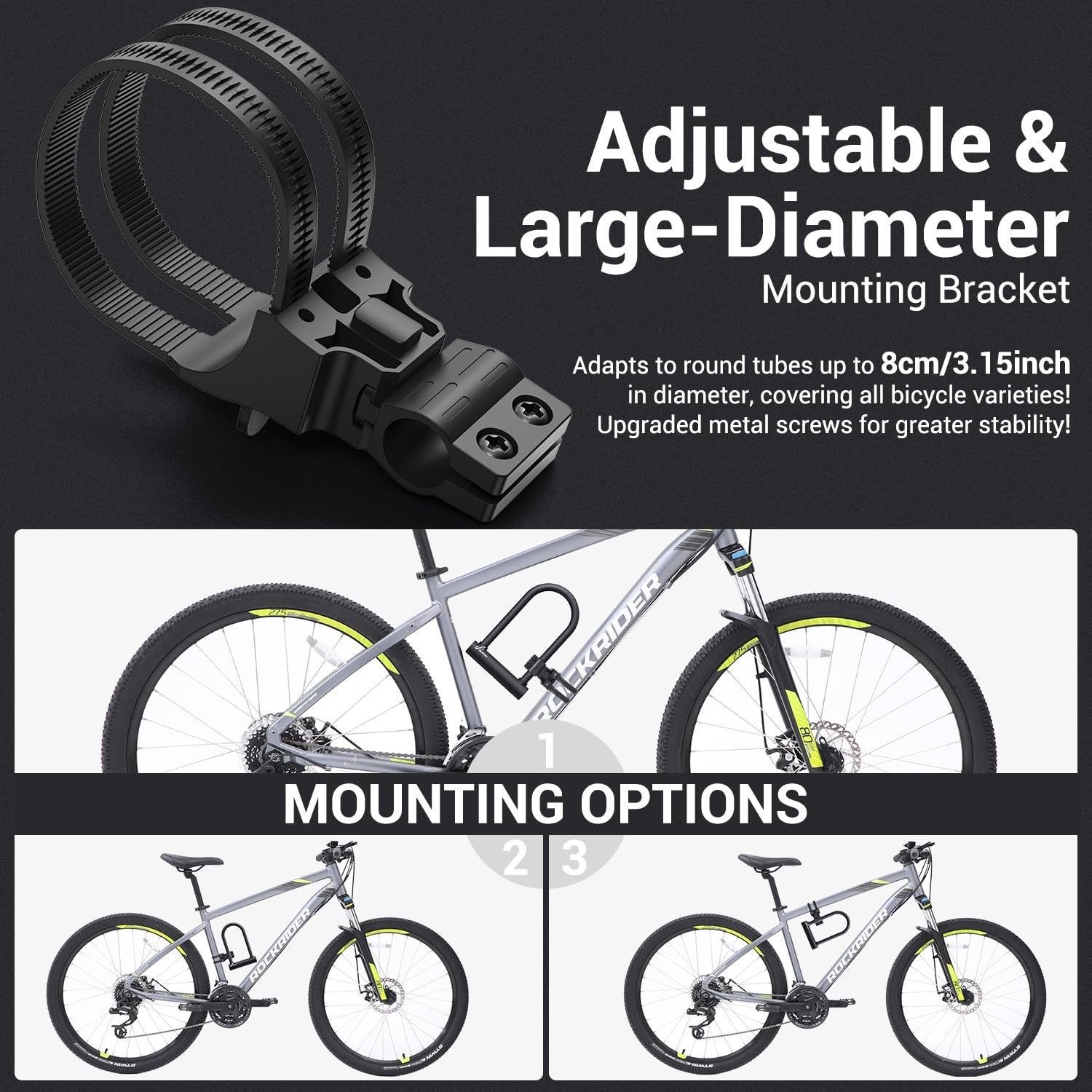 Sportneer bike U lock with 18mm shackle and 6ft security cable, heavy-duty bicycle lock for bike security and protection
