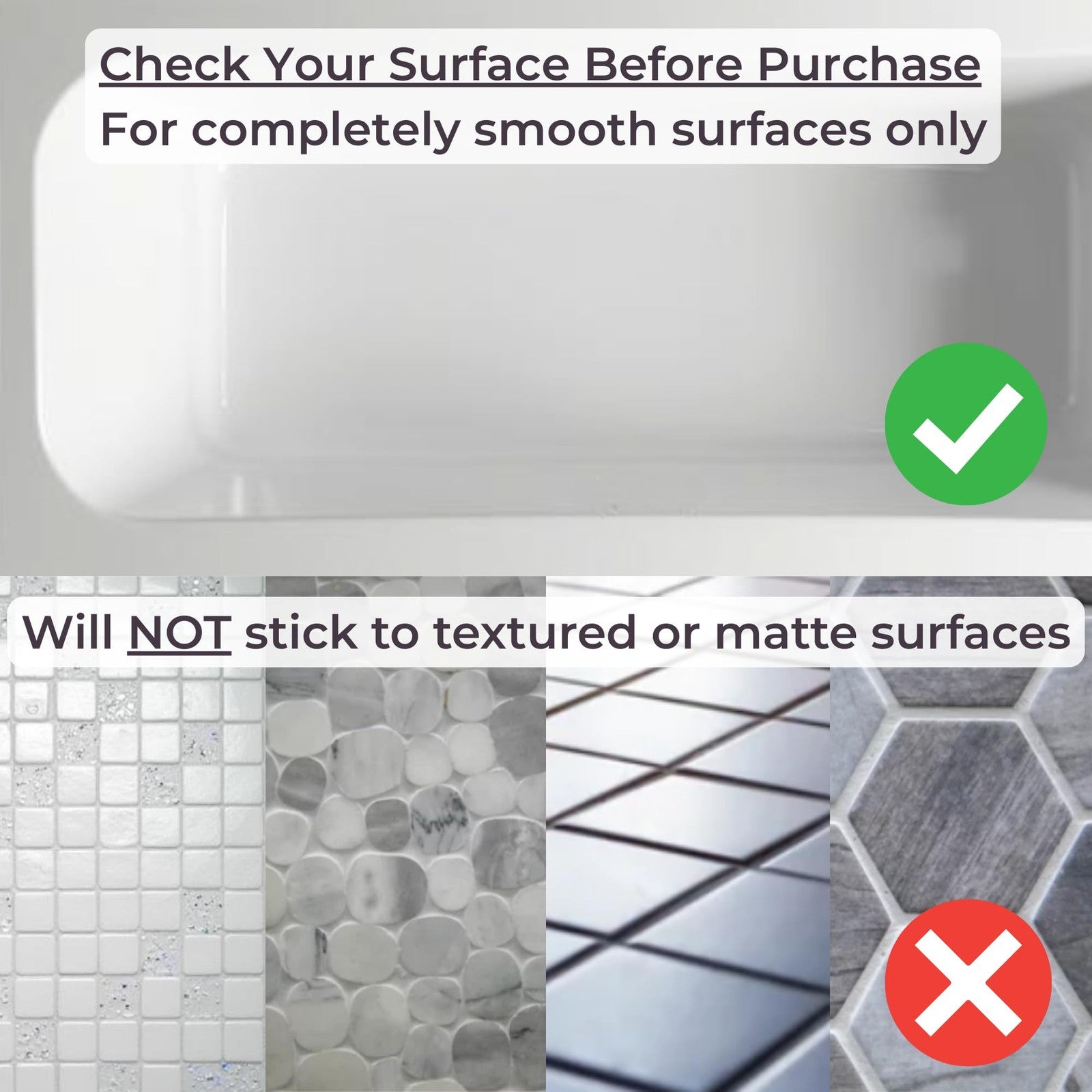 LUMA HOME beige non-slip shower and bathtub mat with strong suction cups, made of TPE for safety and comfort.