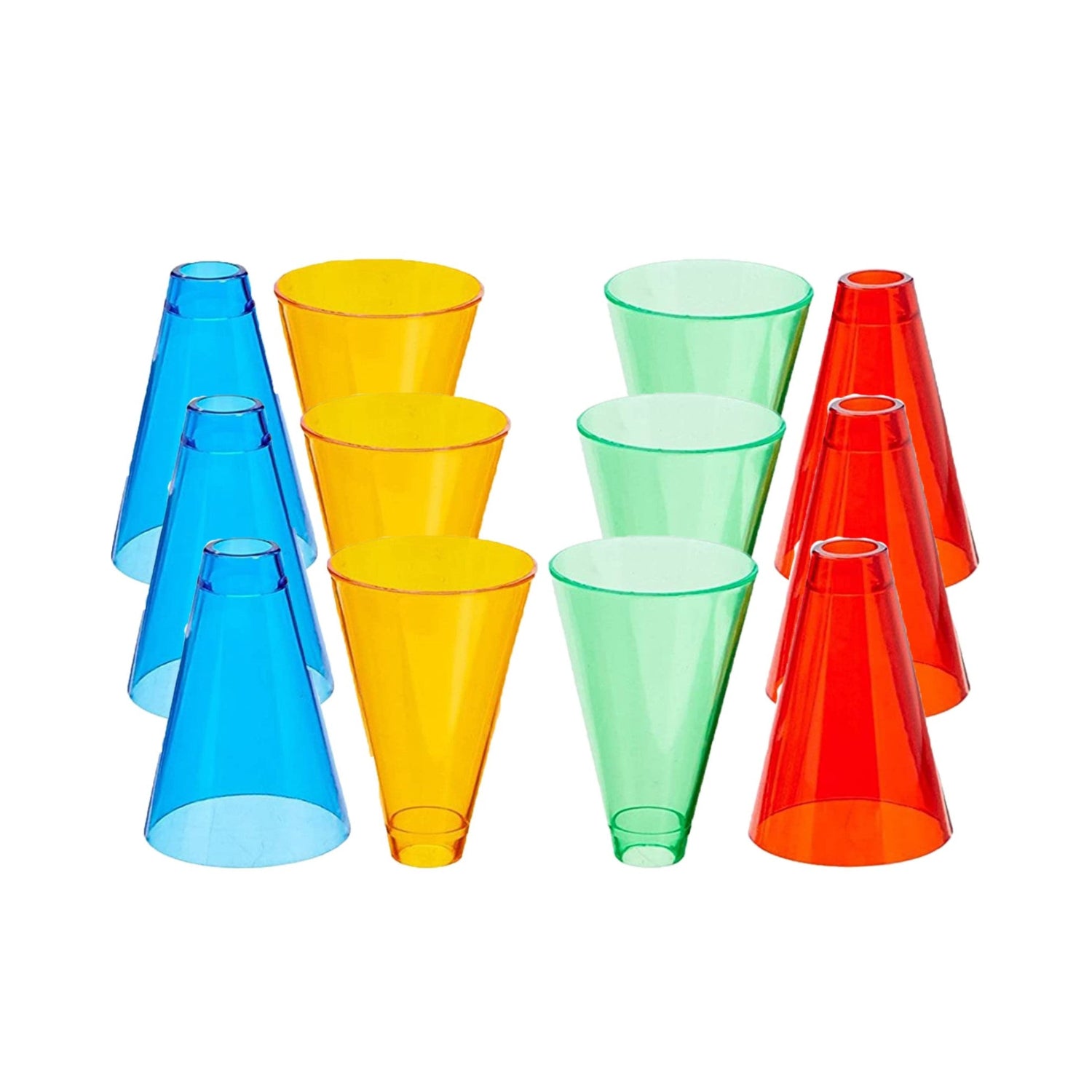 Rehabilitation Advantage stacking hand replacement cones set of 12 in multicolor, used for hand therapy and coordination exercises