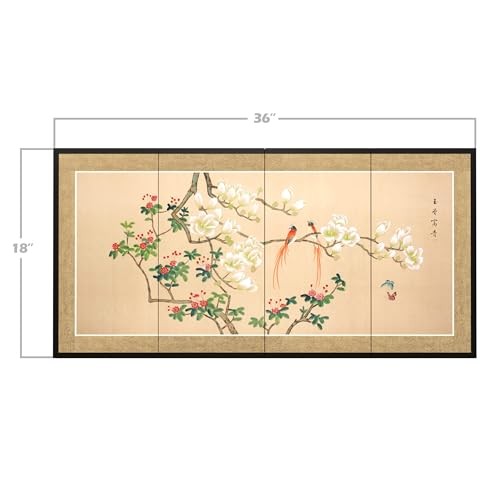 Red Lantern Oriental Furniture Love Birds 18-inch decorative sculpture featuring two colorful love birds sitting on a branch.