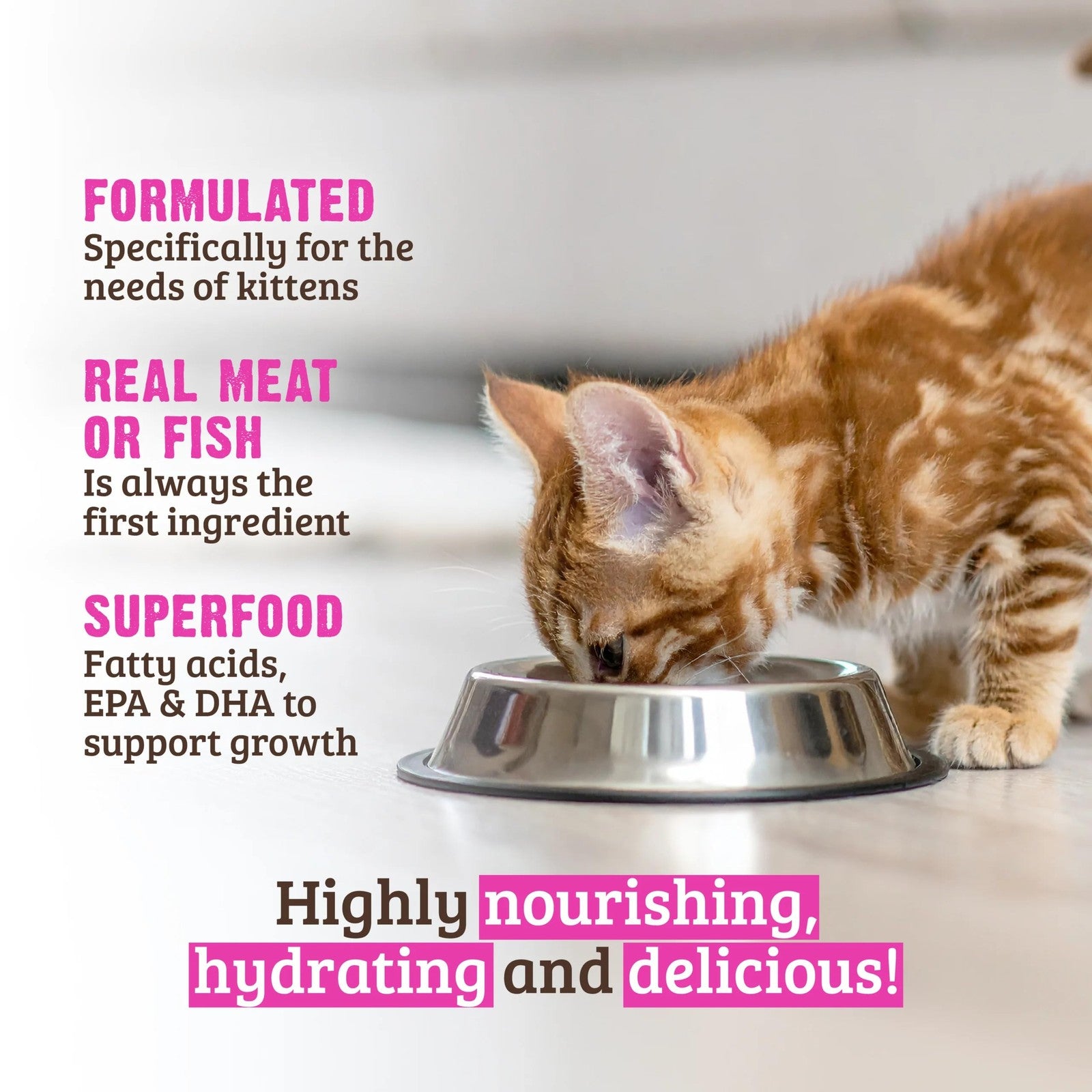 Canned RAWZ Natural Pate Kitten Wet Food with real meat, minimally processed, in a sleek metal can for healthy feline nutrition