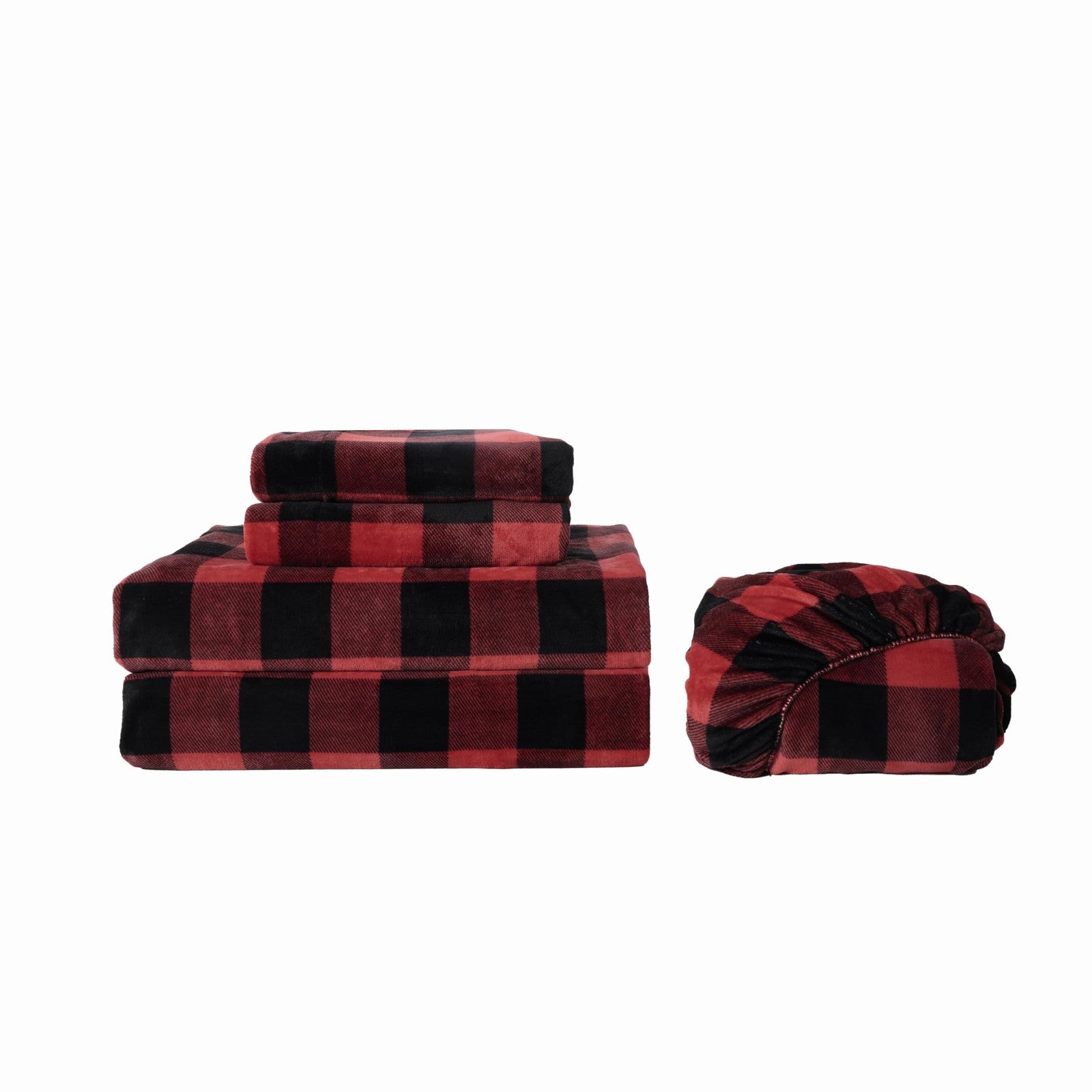 Chezmoi Collection queen microplush fleece sheet set with extra soft, non-pilling velvety fabric, shown on a bed.