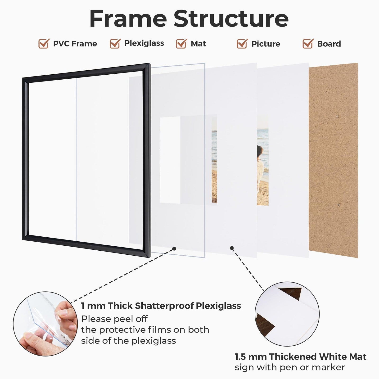 Axeman 11x14 signature frame with 5x7 photo slot, ideal for wedding or graduation guest books, featuring elegant design and sturdy frame.
