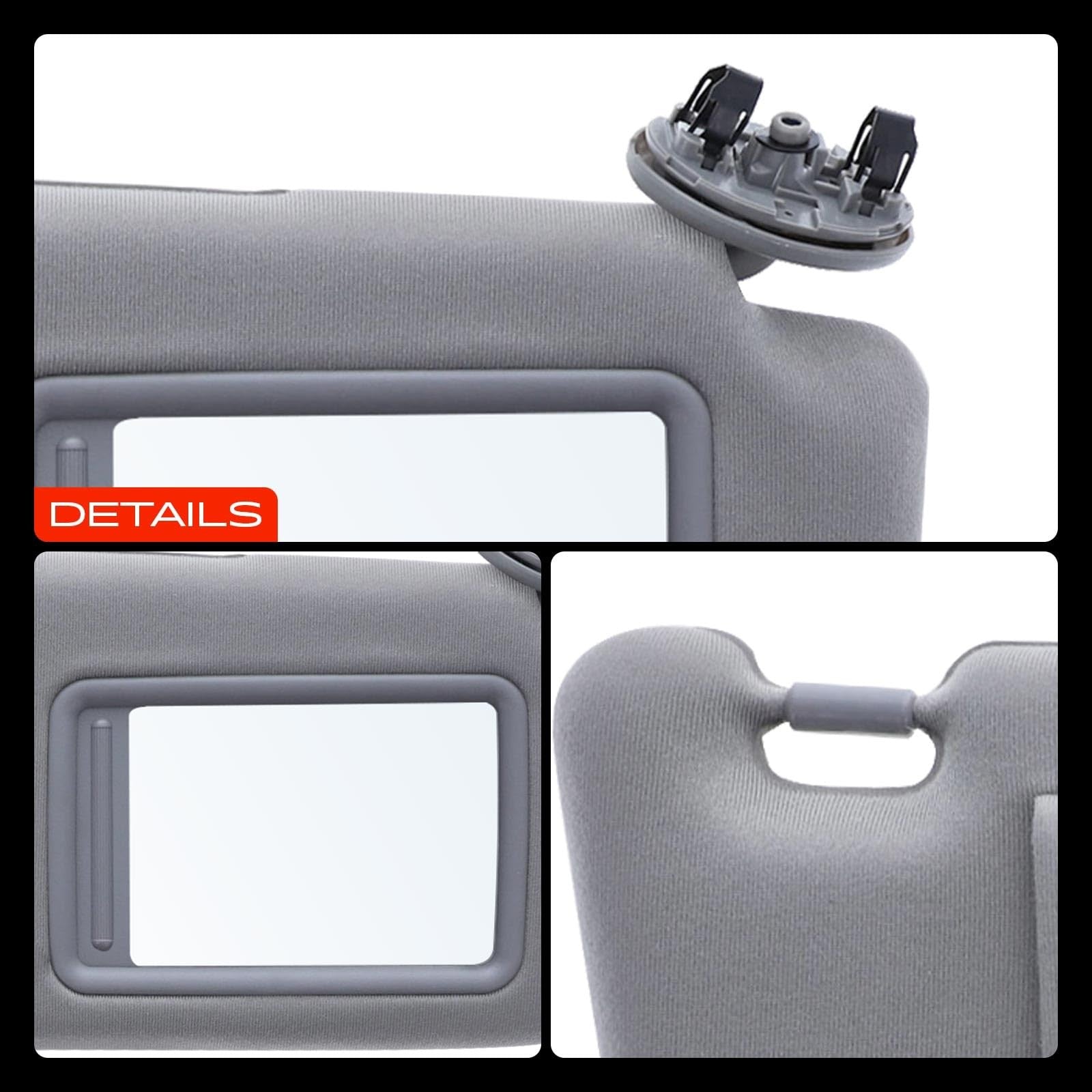A-Premium driver and passenger sun visors for Toyota Camry 2007-2008, showing the black plastic and fabric surfaces.