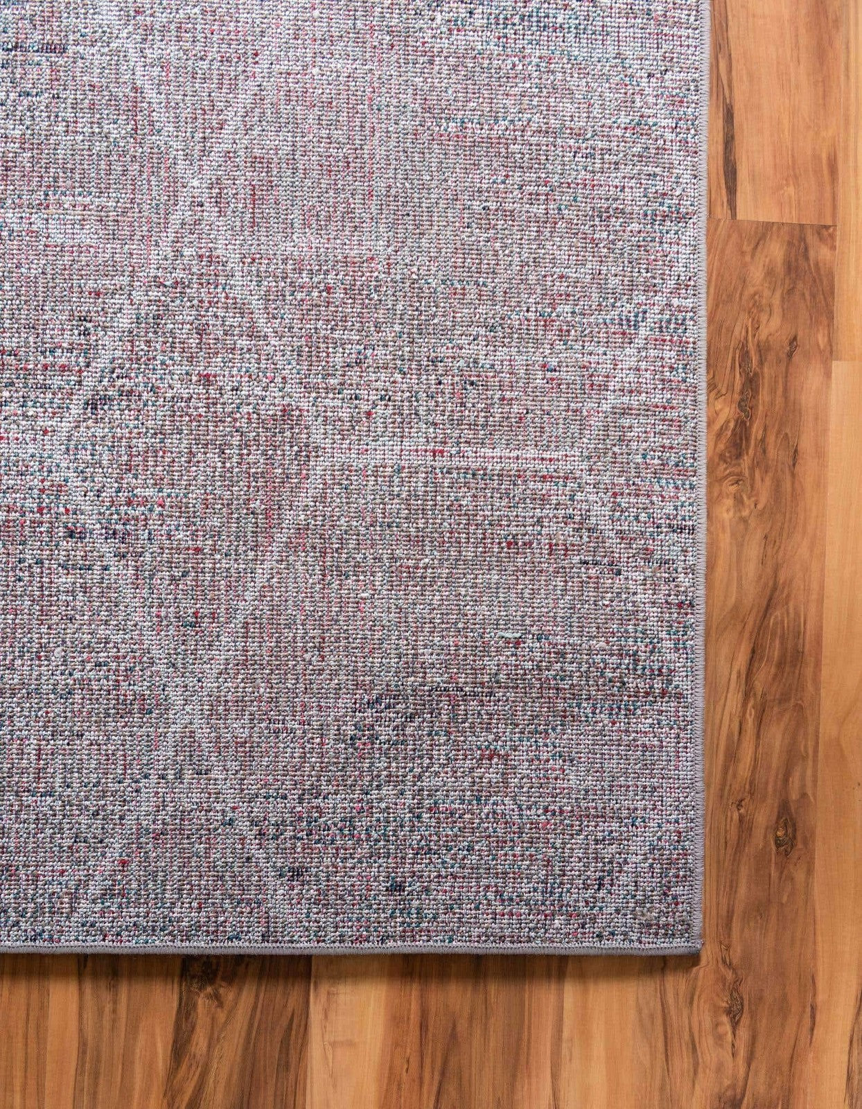 Unique Loom Trellis Frieze Collection area rug with geometric blue and multicolor pattern, 4x6 feet, decorative home accent.