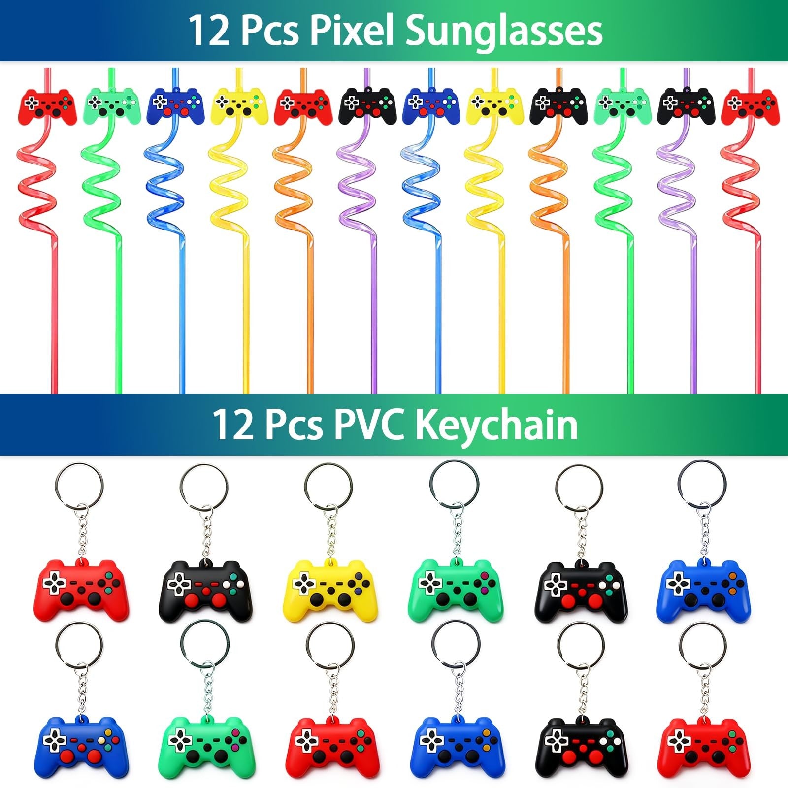 We1stdsee 158-piece video game party favors kit with gamer goodie bags for 12 guests, including toys and themed party supplies.