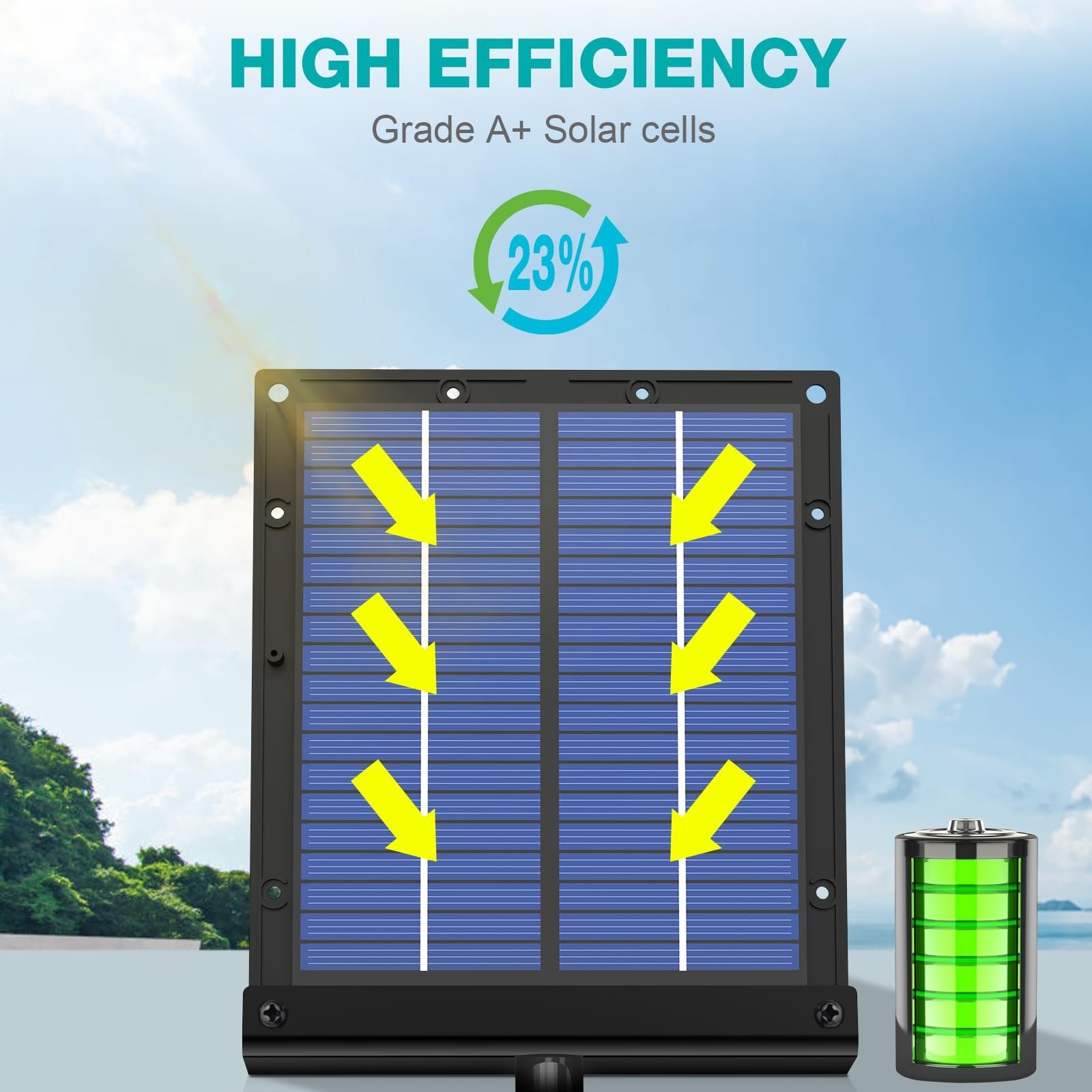 VOLT HERO 12V solar panel charger for deer feeder, outdoor waterproof IP65, compact and durable for hunting and outdoor use