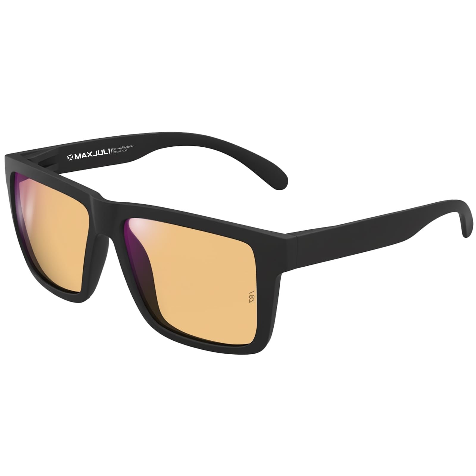 MAXJULI blue light glasses in XXL size with Z87 certification, designed for big, wide heads, featuring clear lenses and durable frames.