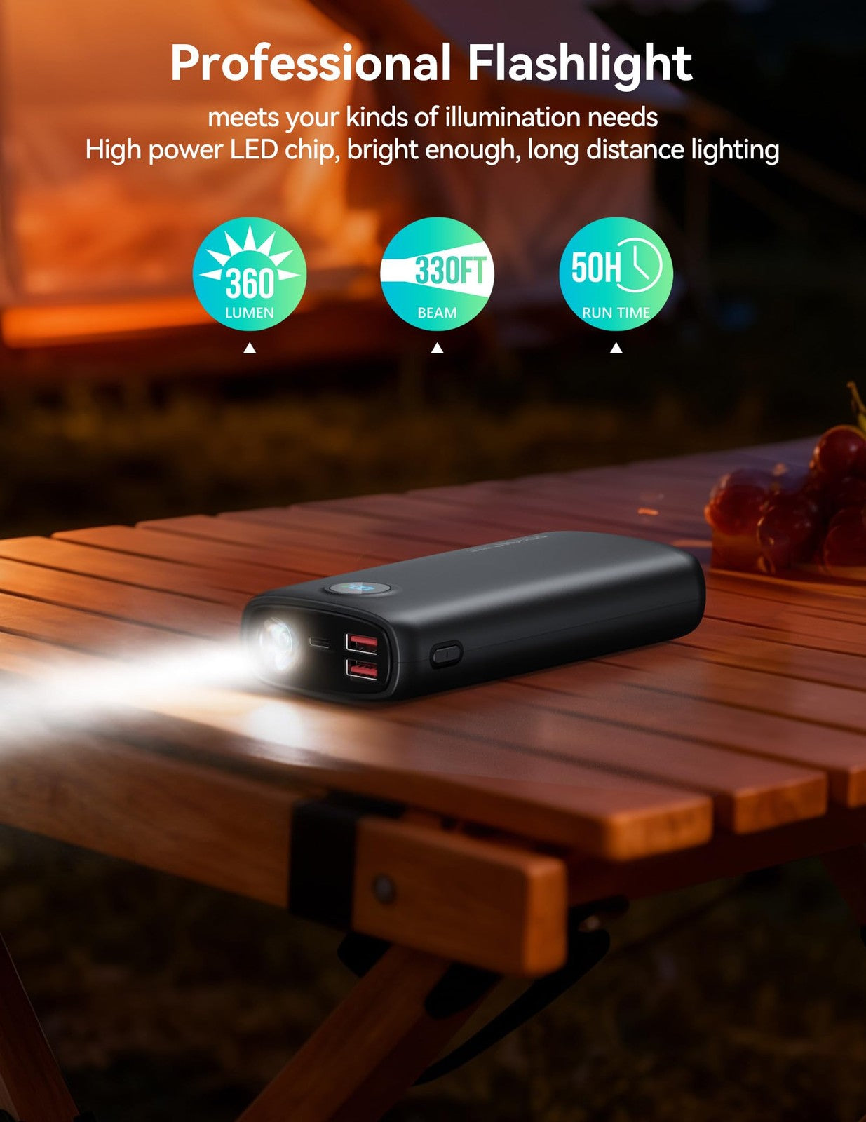 DIAMUAR 30000mAh portable power bank with USB C fast charging and compact design, ideal for travel and on-the-go charging needs.