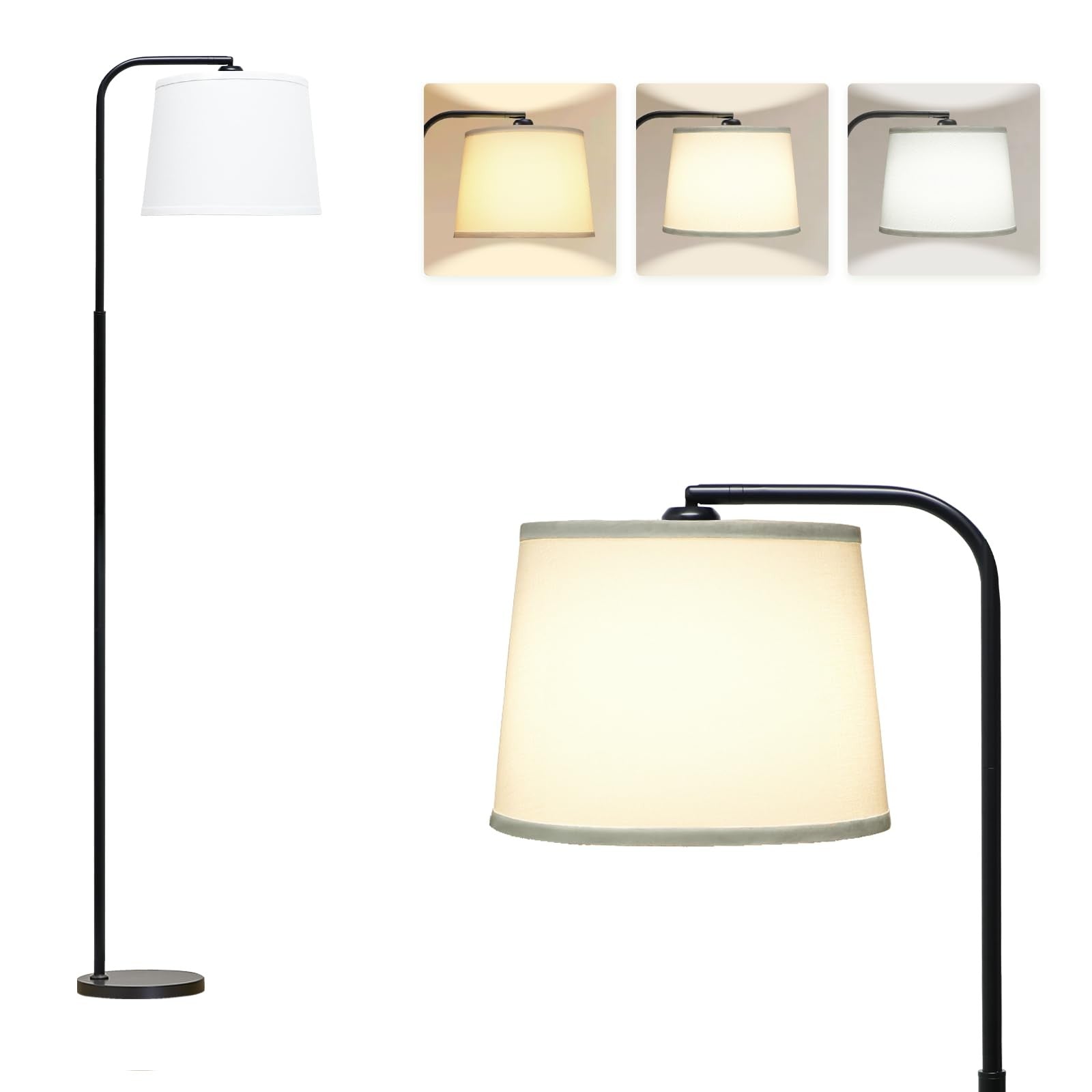 AKASUKI floor lamp for living room with 3 color temperatures, standing design and foot switch for easy operation.
