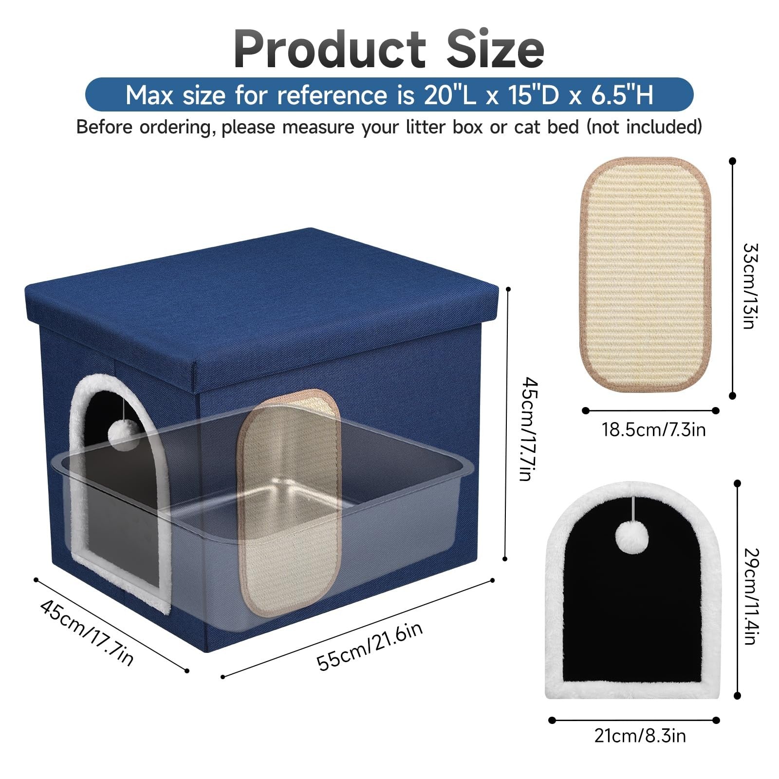Foldable Shikha cat litter box enclosure with mesh sides, waterproof design, and hidden storage for easy cleaning and discreet placement.
