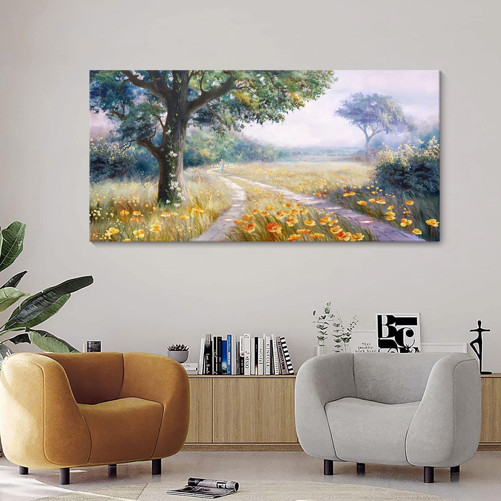 CHATYOUNG rustic canvas wall art featuring a tranquil landscape print, ideal for rustic decor and wall pictures in living spaces.