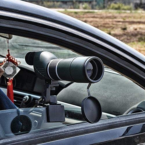 Gosky adjustable vehicle car window mount for binoculars, showing the mount attached to a car window for stable spotting and viewing.